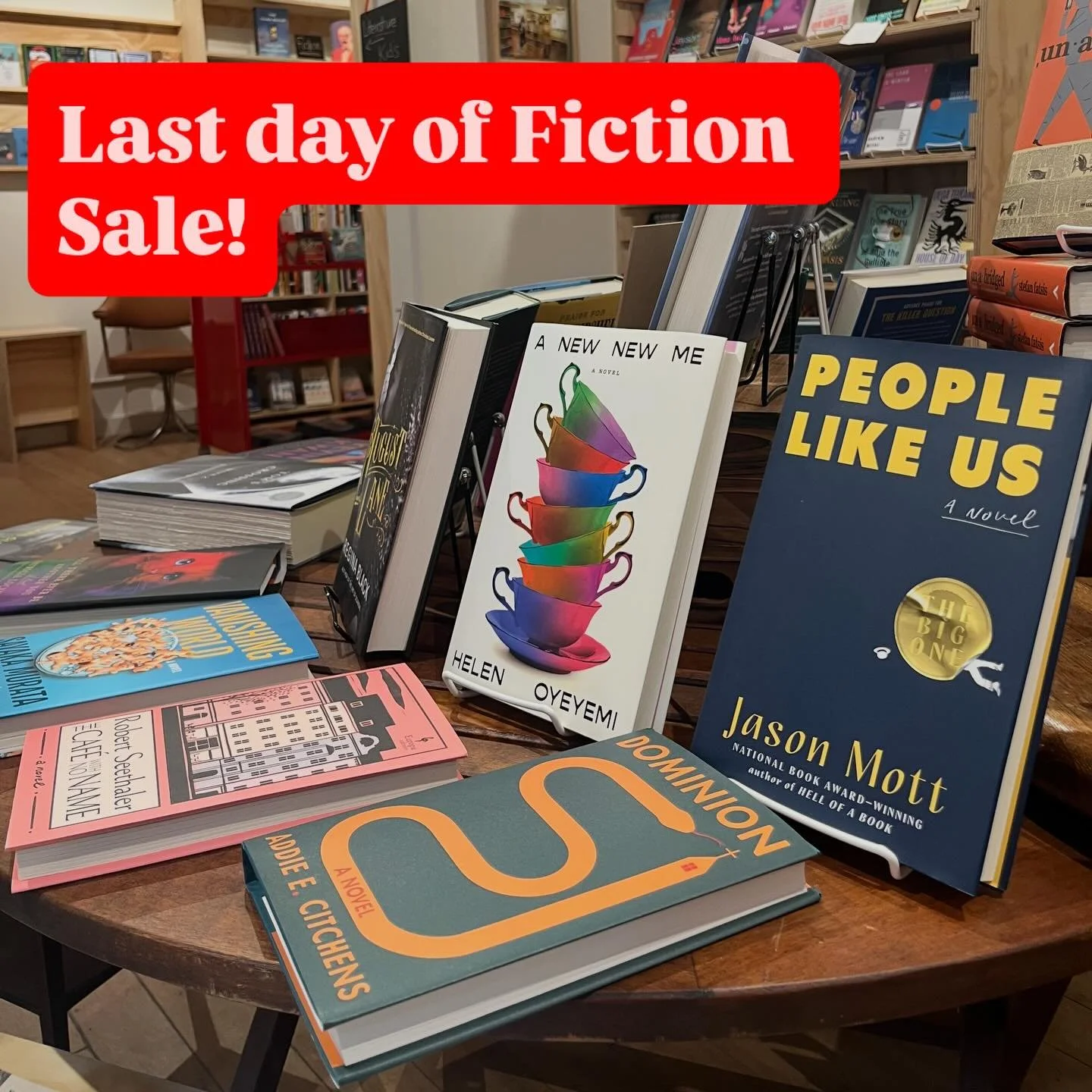 Today is the last day of our sale on hardcover adult fiction! All titles 20% off. Tomorrow starts our children&rsquo;s picture book sale! #independentbookstore #newpaltz #hudsonvalleyhappenings