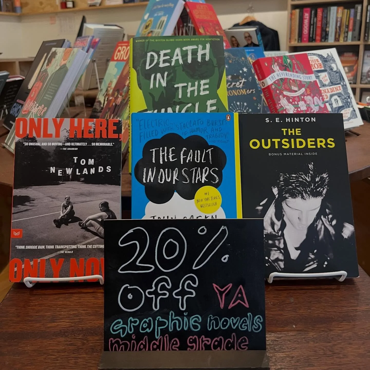 Month of sales continues with 20% off YA, Middle Grade, and Graphic novels! This week only. #independentbookstores