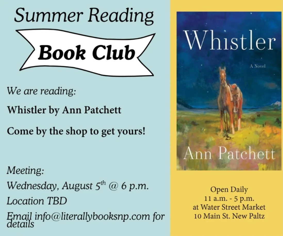This week Literally A Book Club will be discussing Whistler! We still have copies if you&rsquo;d like to join the discussion.