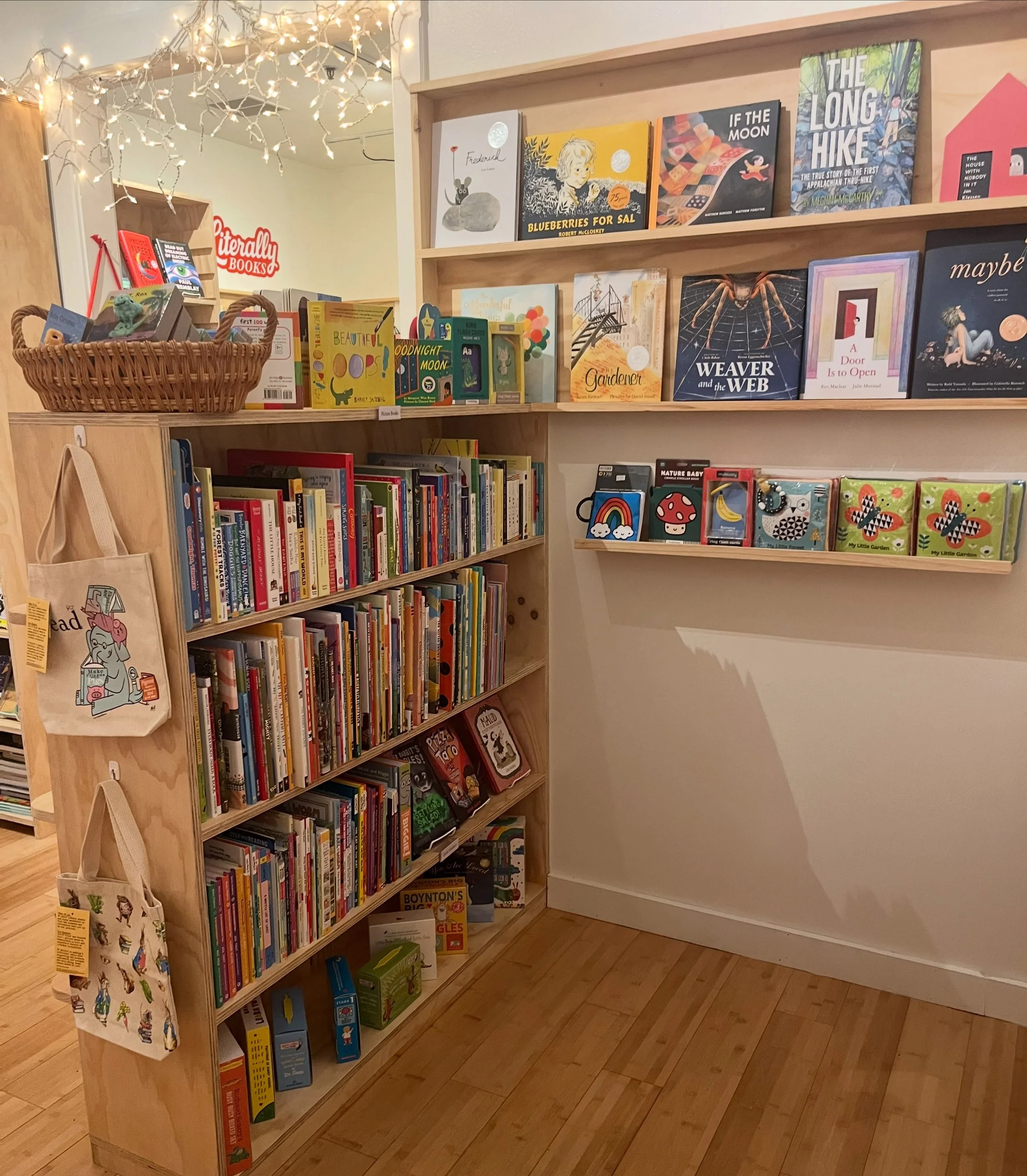 We have a kids&rsquo; nook filled with books and  gifts for the new babies in your life . Open every day 11-5!