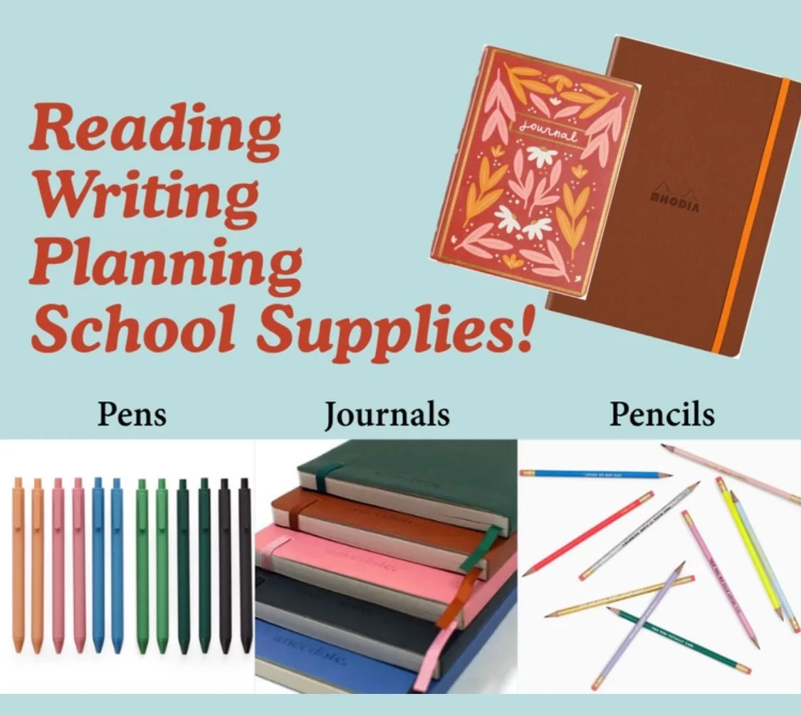 School starts tomorrow (for us)! Stop in for last minute pencils, journals, planners, and more!