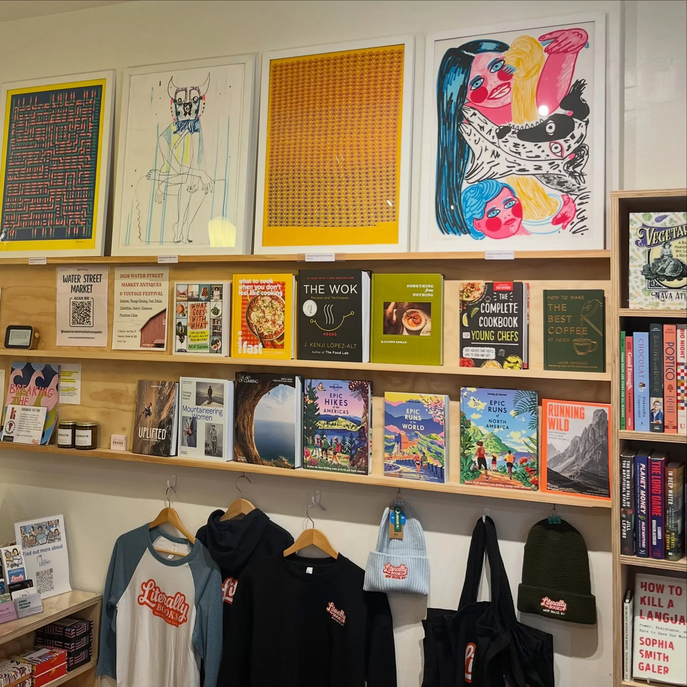 We are excited to feature a few prints by some wonderful artists printed by local @kayrockscreenprinting ! Stop in to learn more.