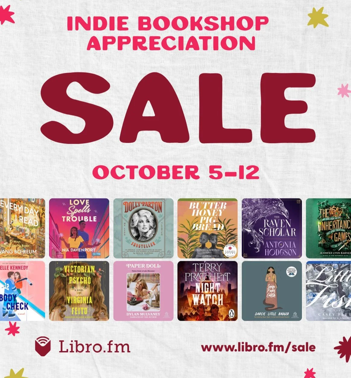 Libro is having a sale, ending tomorrow! Select our storefront and support independent bookstores! Libro.fm/literallybooksnp