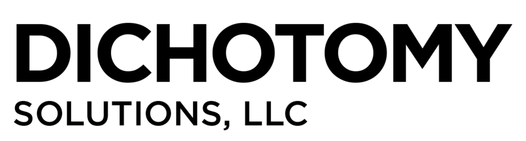 A logo for Dichotomy Solutions, LLC with stylized text