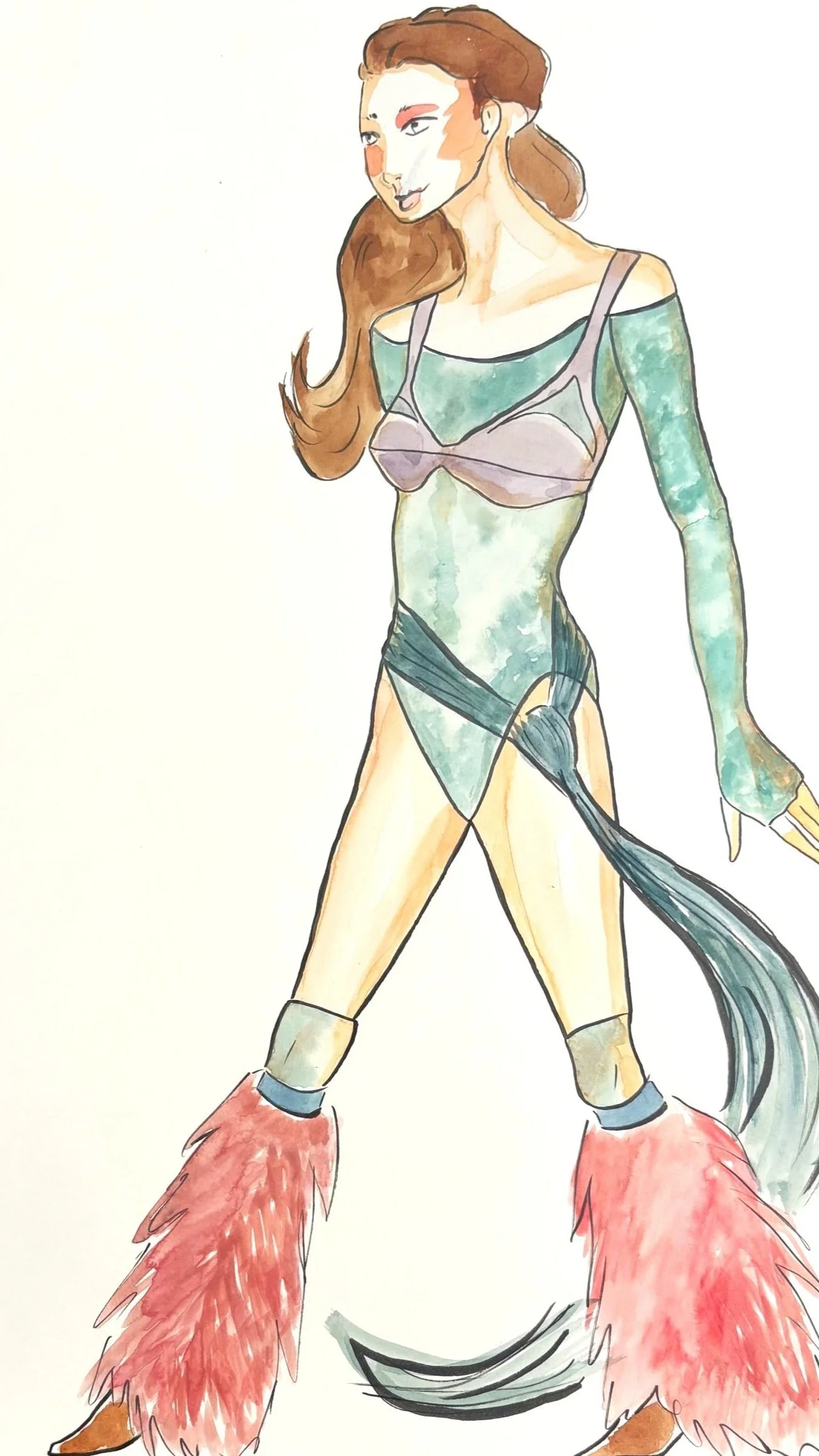 American Boho Look No. IV - Ink and Watercolor 2023