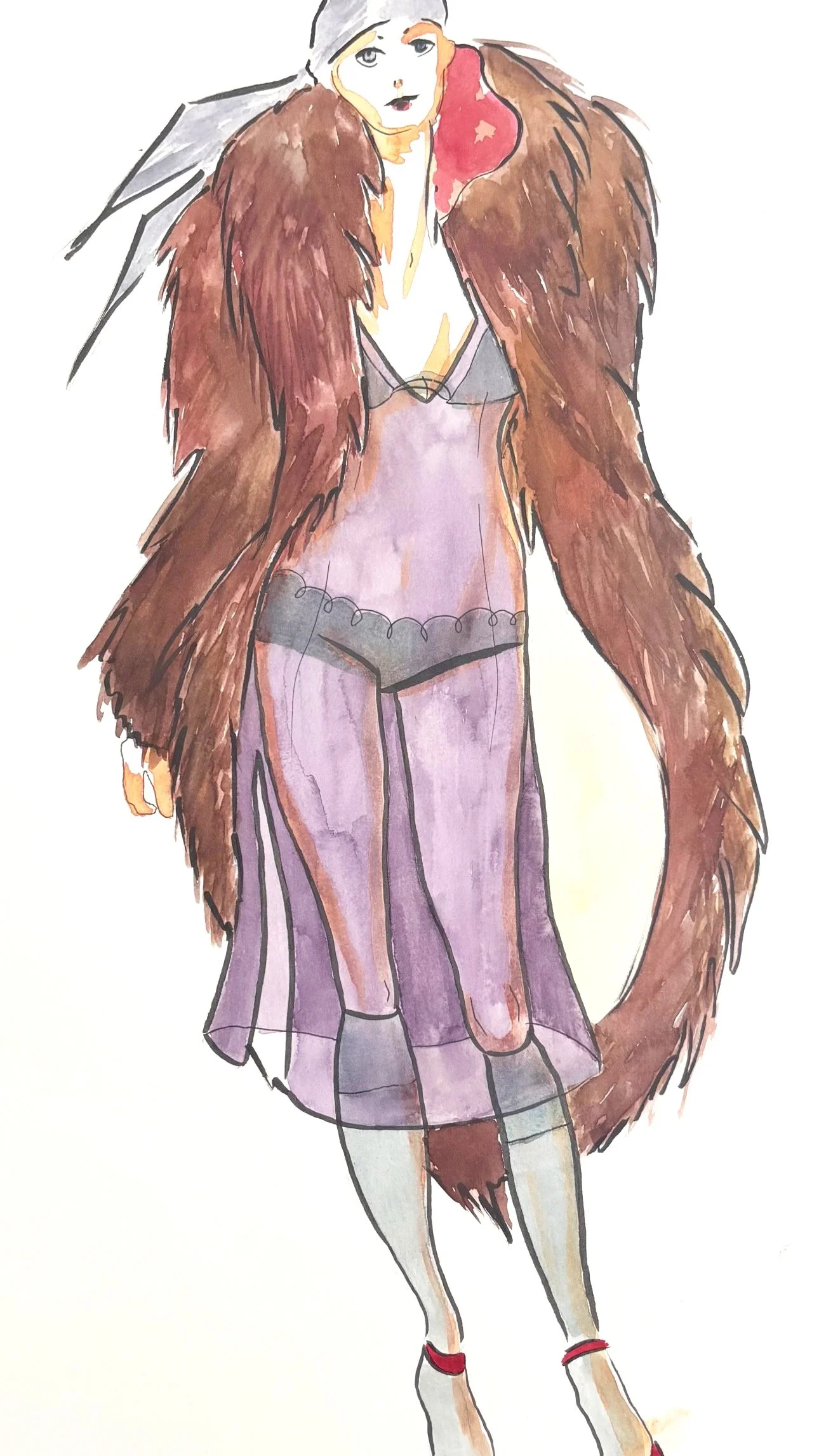 American Boho Look No. I - Ink and Watercolor 2023