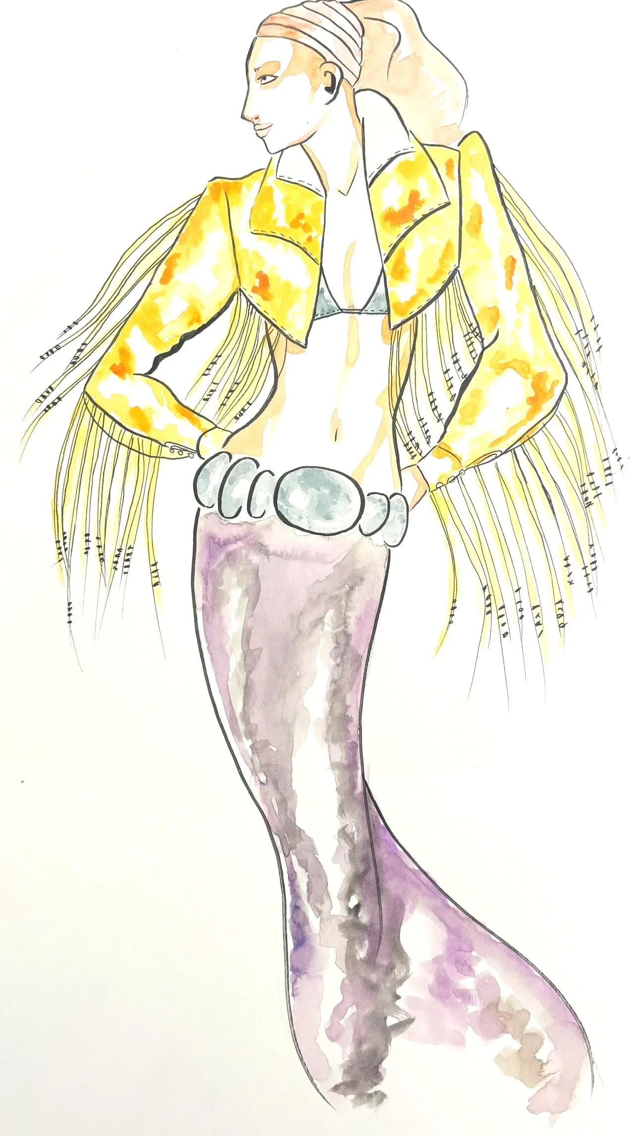 American Boho Look No. II - Ink and Watercolor 2023