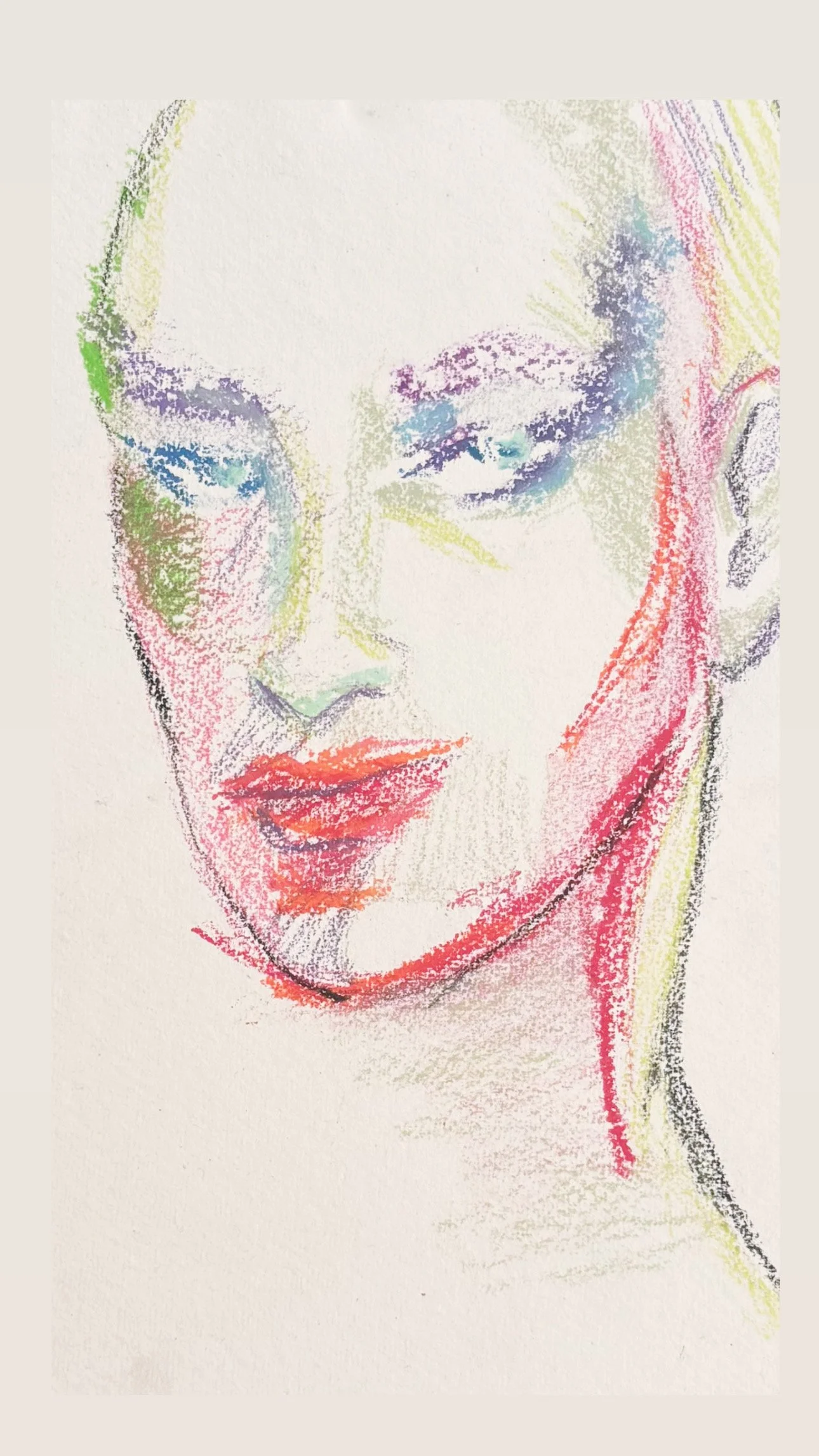 Rainbow Face - Oil Pastel 2023