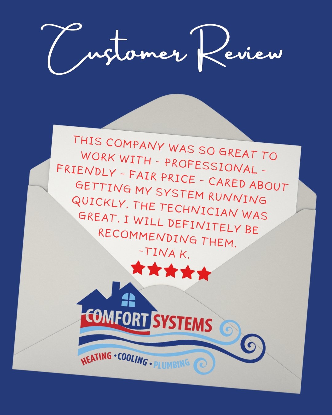 ⭐ Another glowing review just came in! ⭐
We&rsquo;re so thankful for our incredible customers who take the time to share their experience. Need HVAC or plumbing help? We&rsquo;re just a call away! 📞🛠️