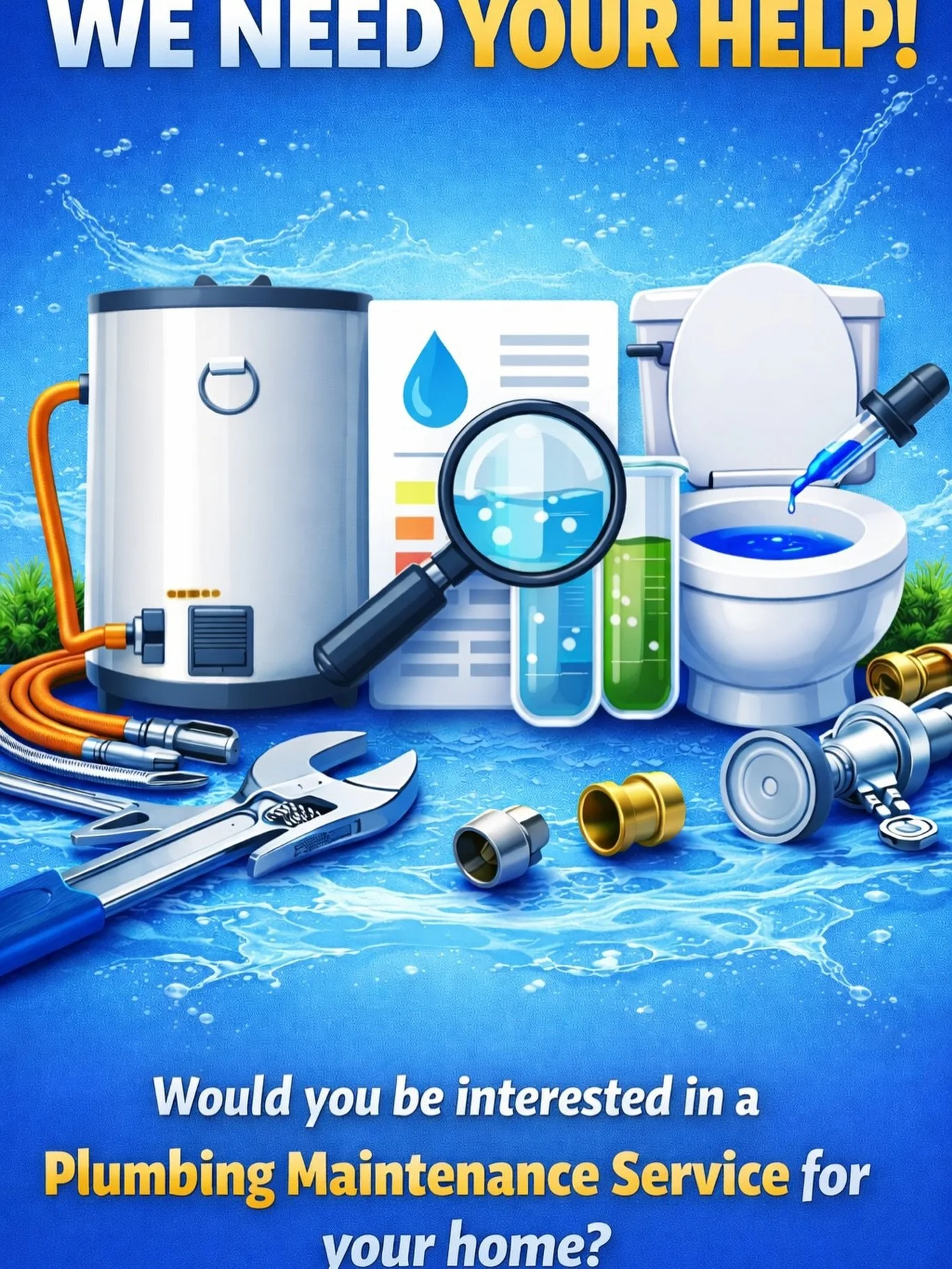 💧 Quick Customer Survey! 💧

Hi friends! We&rsquo;re considering adding a Plumbing Maintenance Service to help homeowners stay ahead of costly repairs and unexpected leaks.

This service could include:

✔️ Draining &amp; flushing your hot water heat