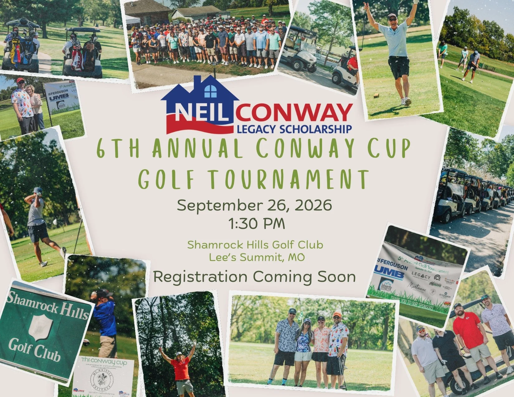 ⛳ SAVE THE DATE! ⛳

Our 6th Annual Conway Cup Golf Tournament benefiting the Neil Conway Legacy Scholarship is set for:

📅 September 26, 2026
📍 Shamrock Hills Golf Club

Registration will open at a later date, but we wanted to get this on everyone&