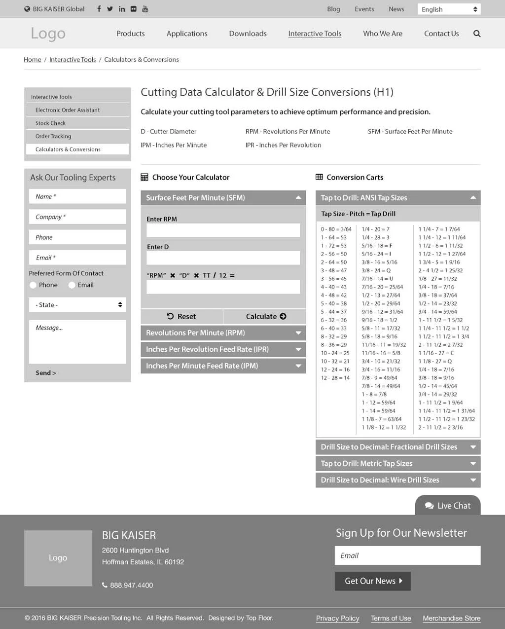 Interactive Tool: Calculator and Conversions (Wireframe)