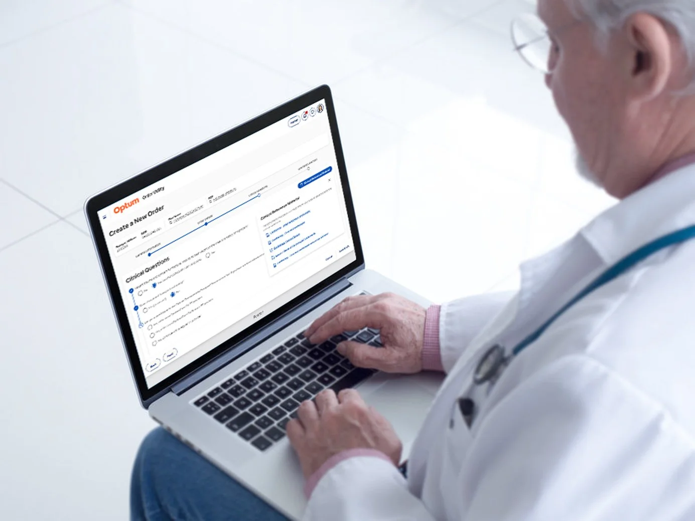 Order Utility application on a laptop computer used by a physician