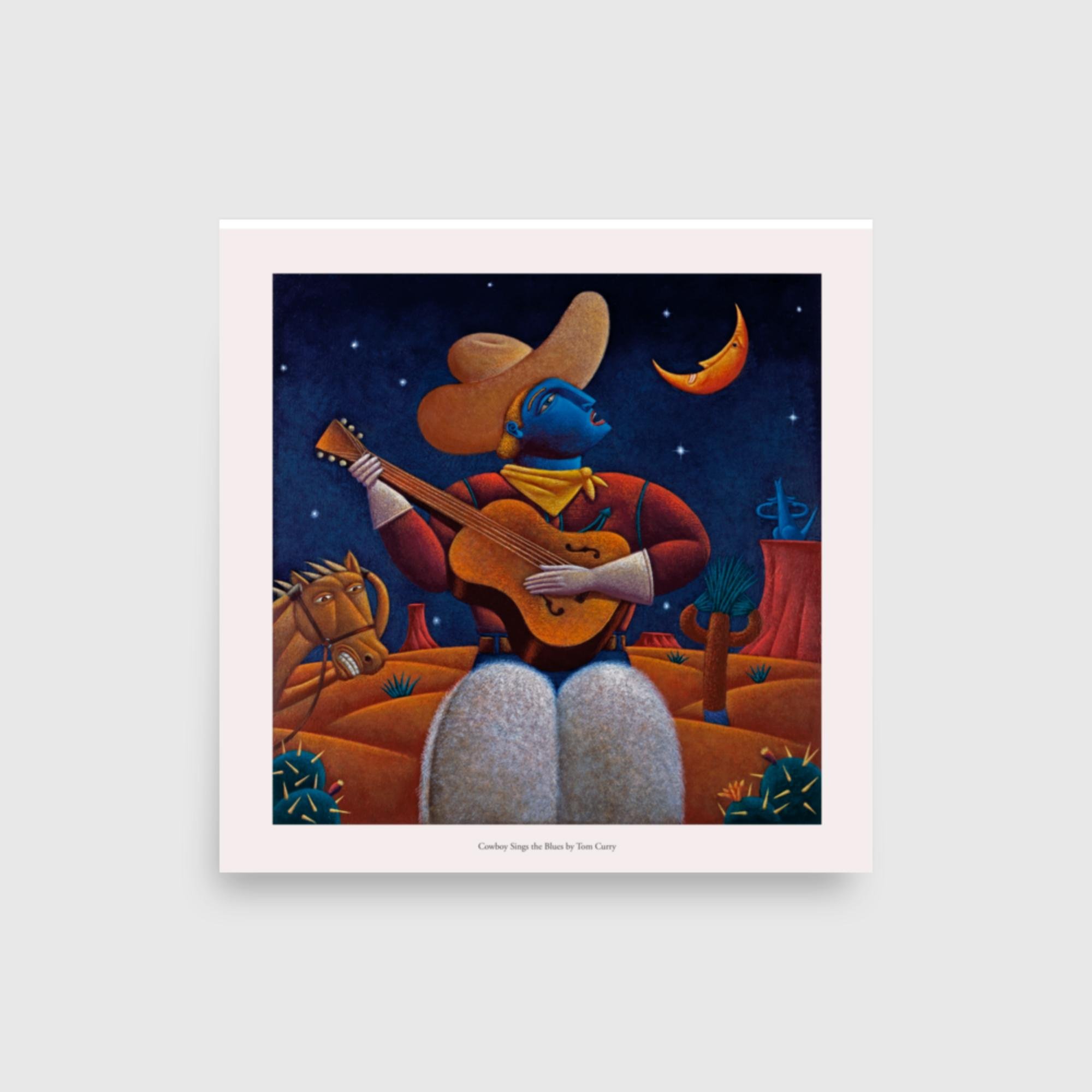 18"x18" Poster: Cowboy Sings the Blues