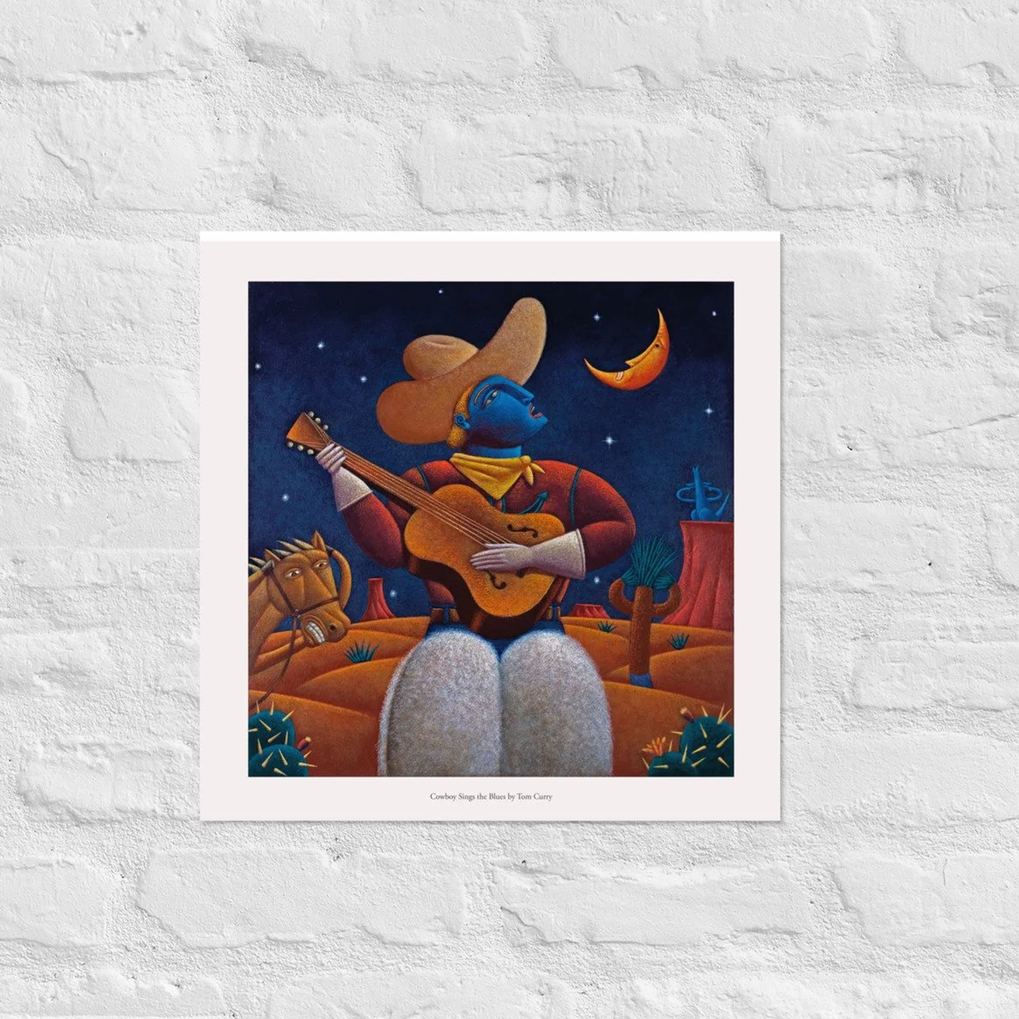 18"x18" Poster: Cowboy Sings the Blues