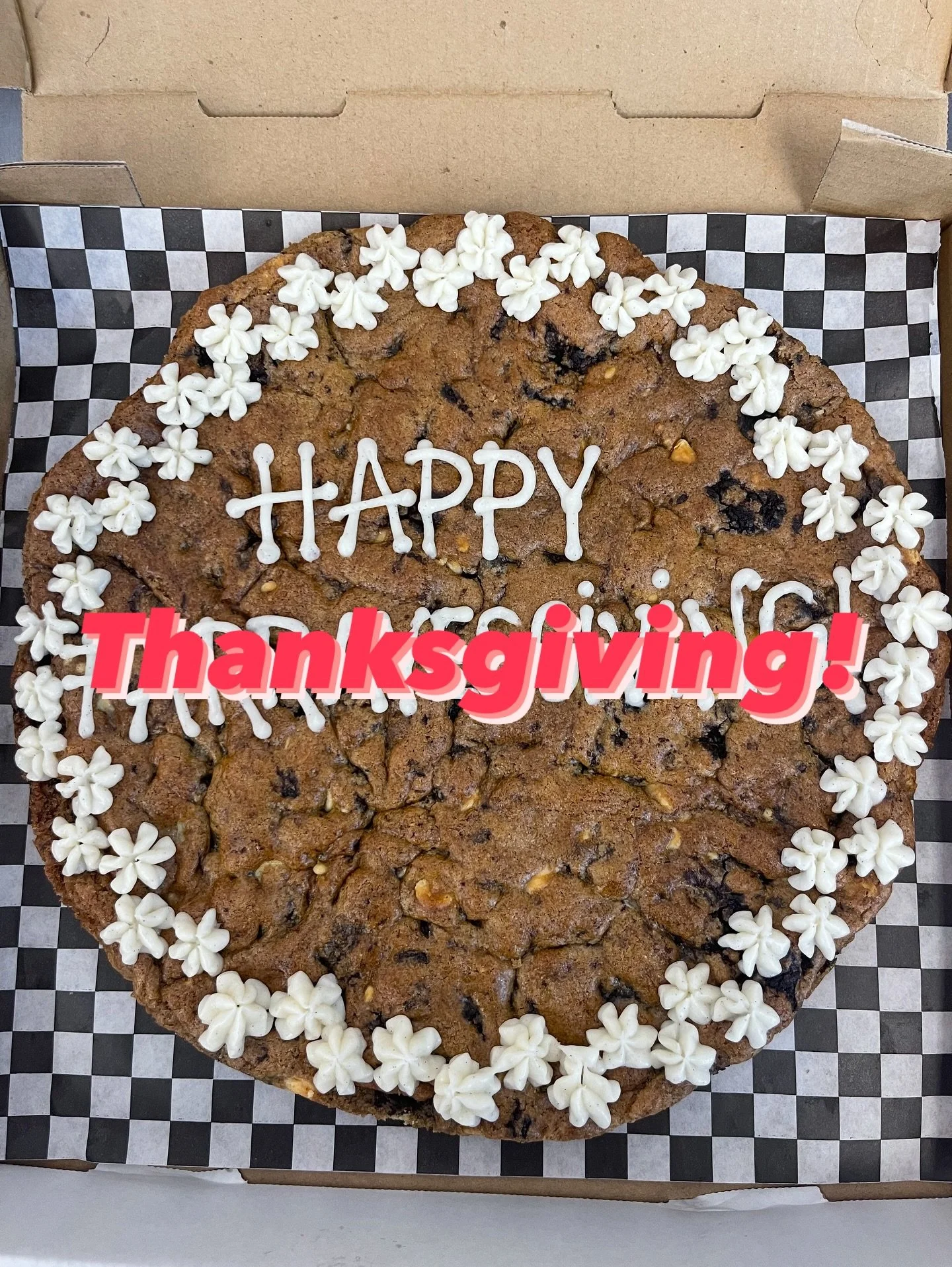 HAPPY THANKSGIVING! 🍪 We are so grateful to be back baking cookies for you all! Thank you to our customers from who used to pick up their freshly baked cookies from the back parking lot #iykyk and thank you to all the new customers who have stopped 