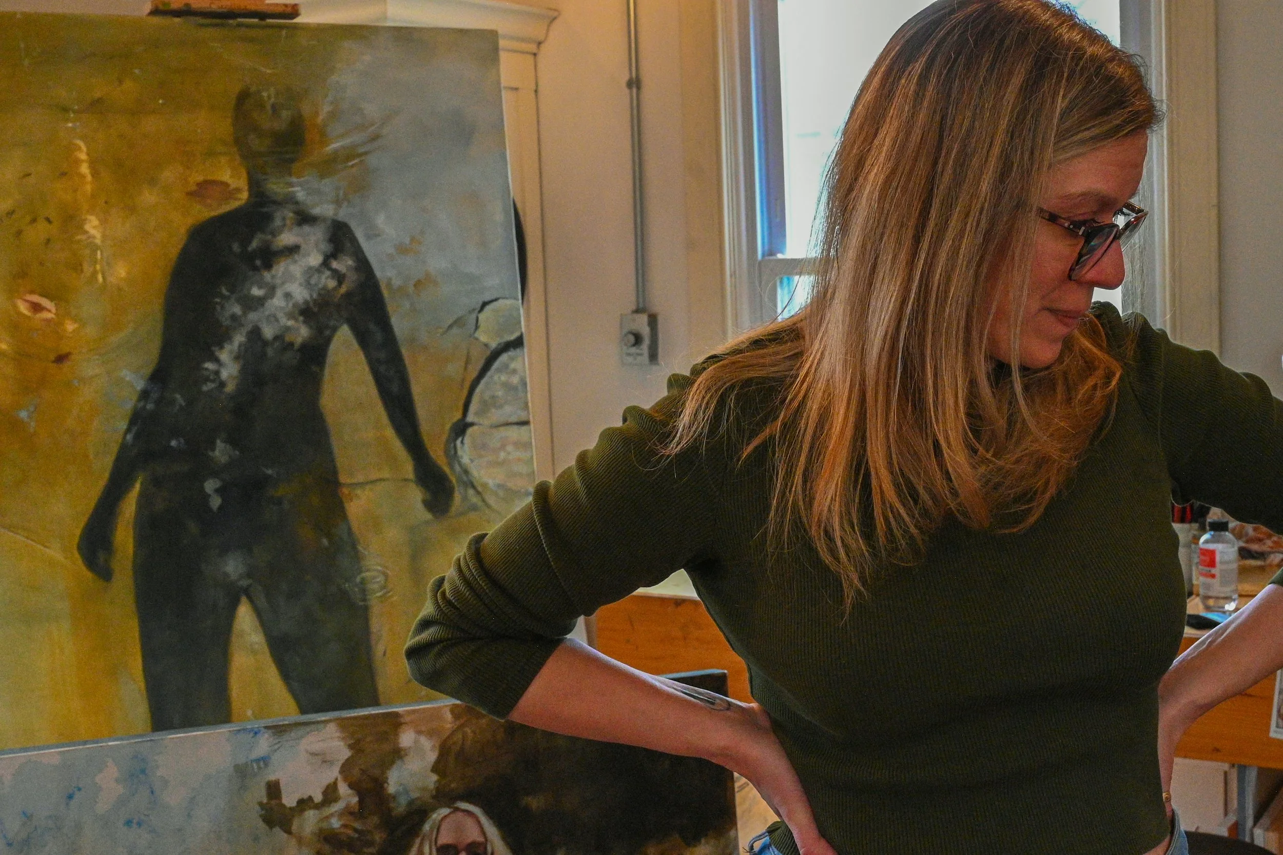 Shannon Soldner looks around her new painting studio on April 19, 2025 in Rocheport, Missouri.