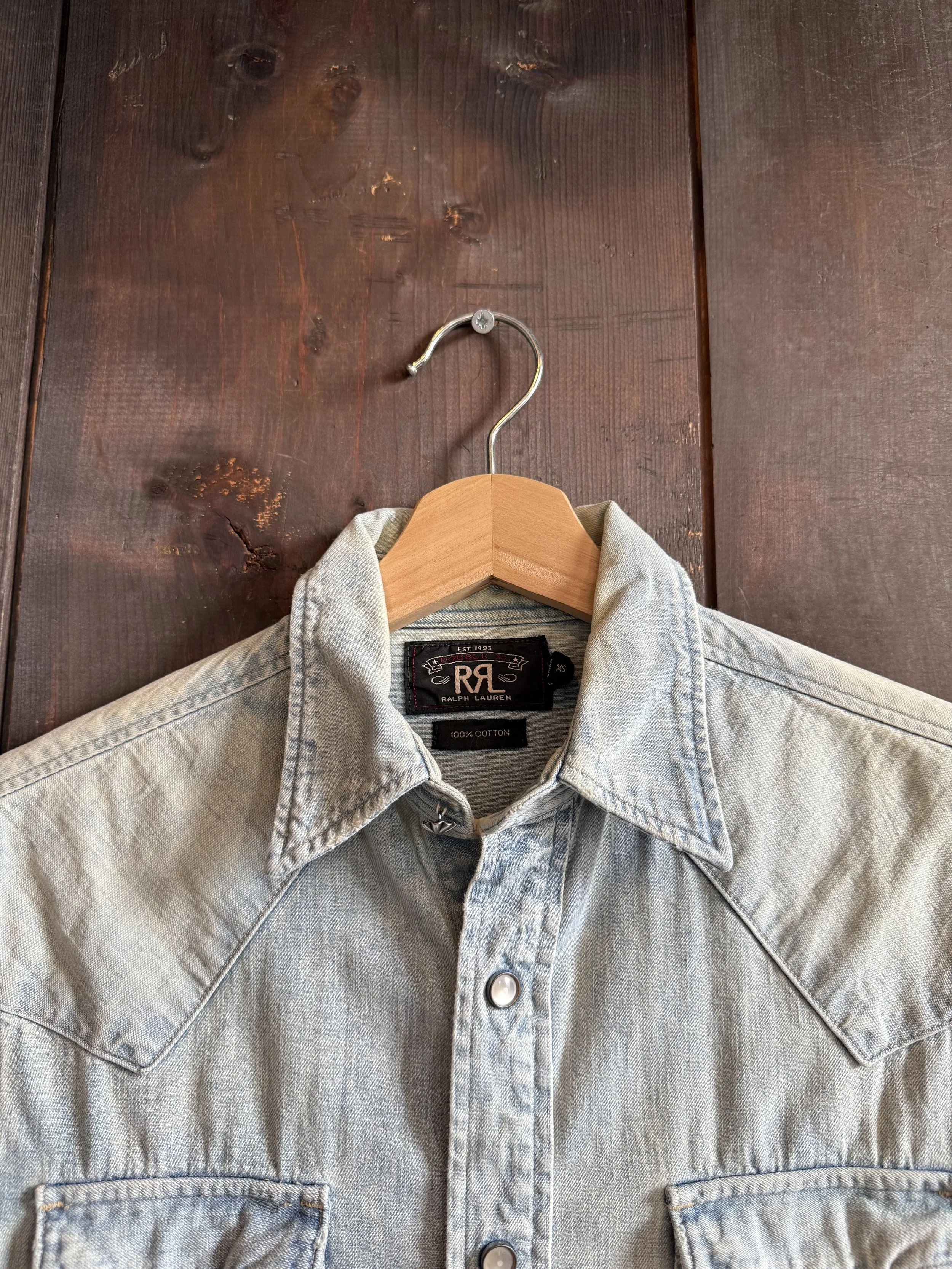 RRL Denim Western Pearl Snap