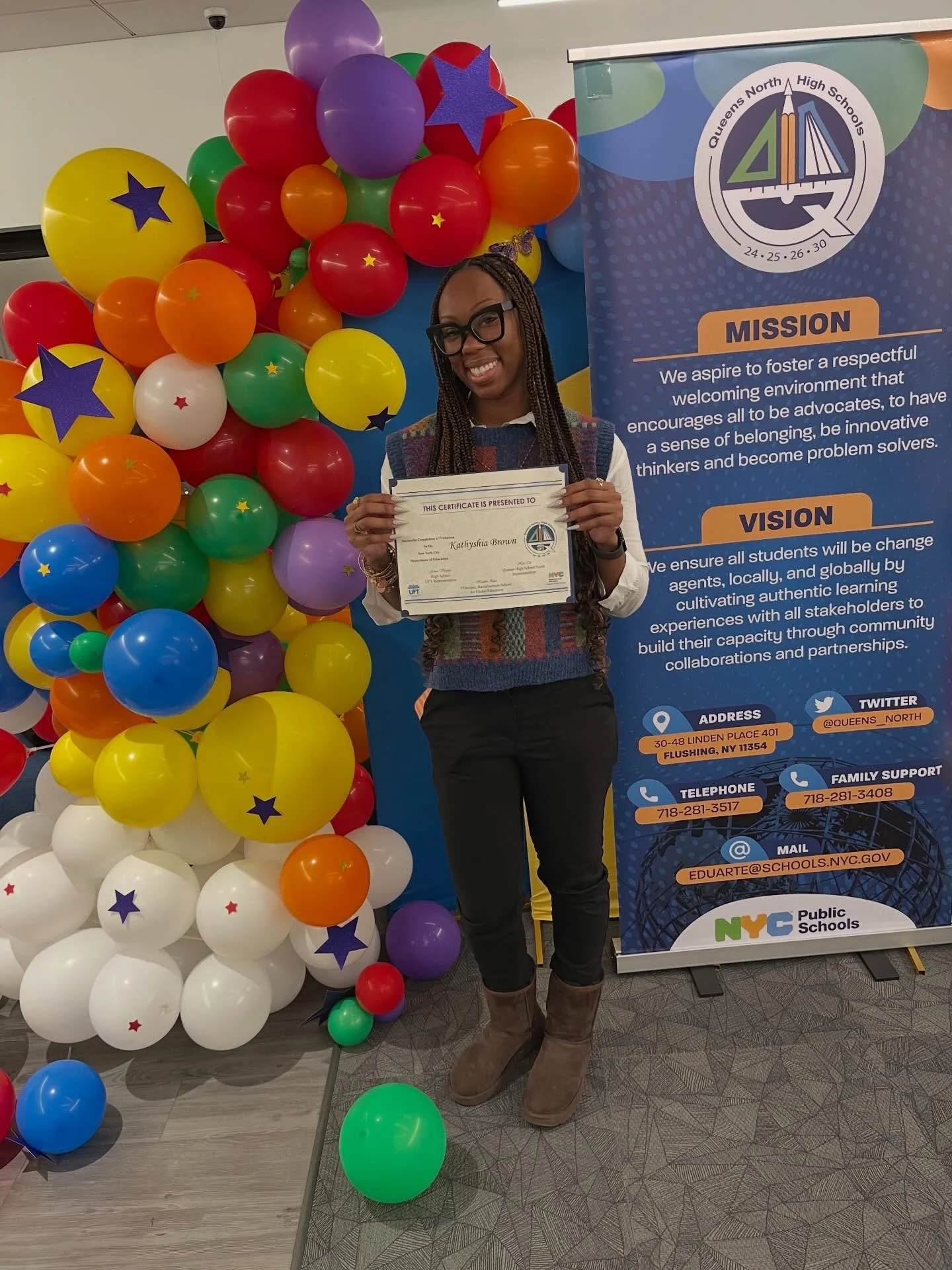 Time to celebrate our amazing special worker, Ms. Brown, as she was honored at the district wide tenure celebration this past week! We appreciate you!

ISS teacher Mr. Ollivierre also received tenure, congrats to him!