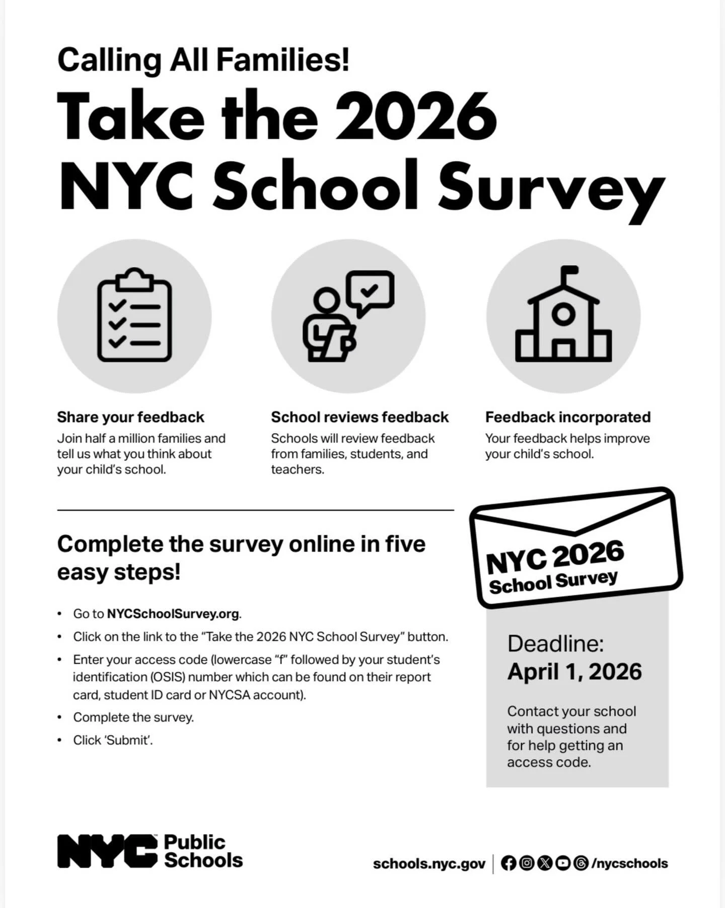 BSGE! Did you fill out the school survey yet? Don&rsquo;t forget!