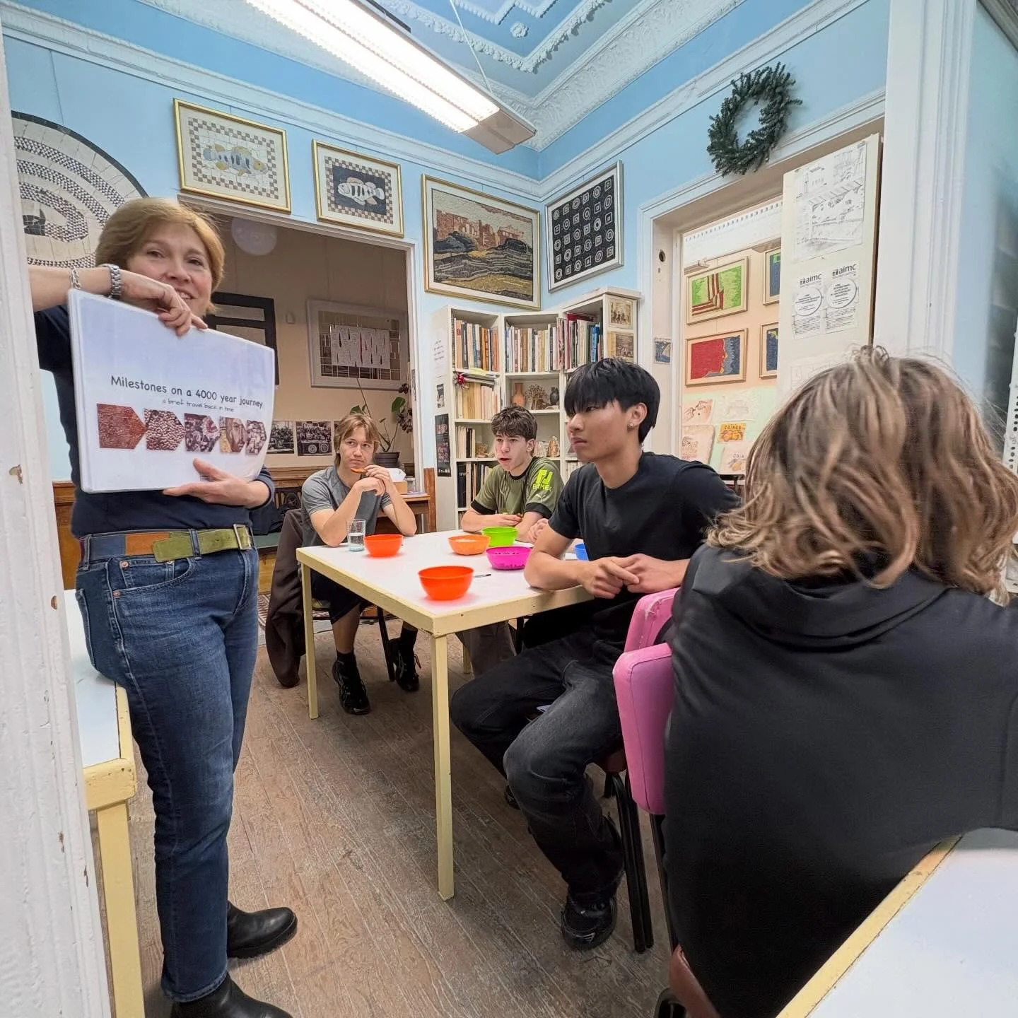 More fun updates from Greece! Students and staff participated in a mosaic making workshop with a renowned local artisan. Later they prepared their own gyros for dinner :)