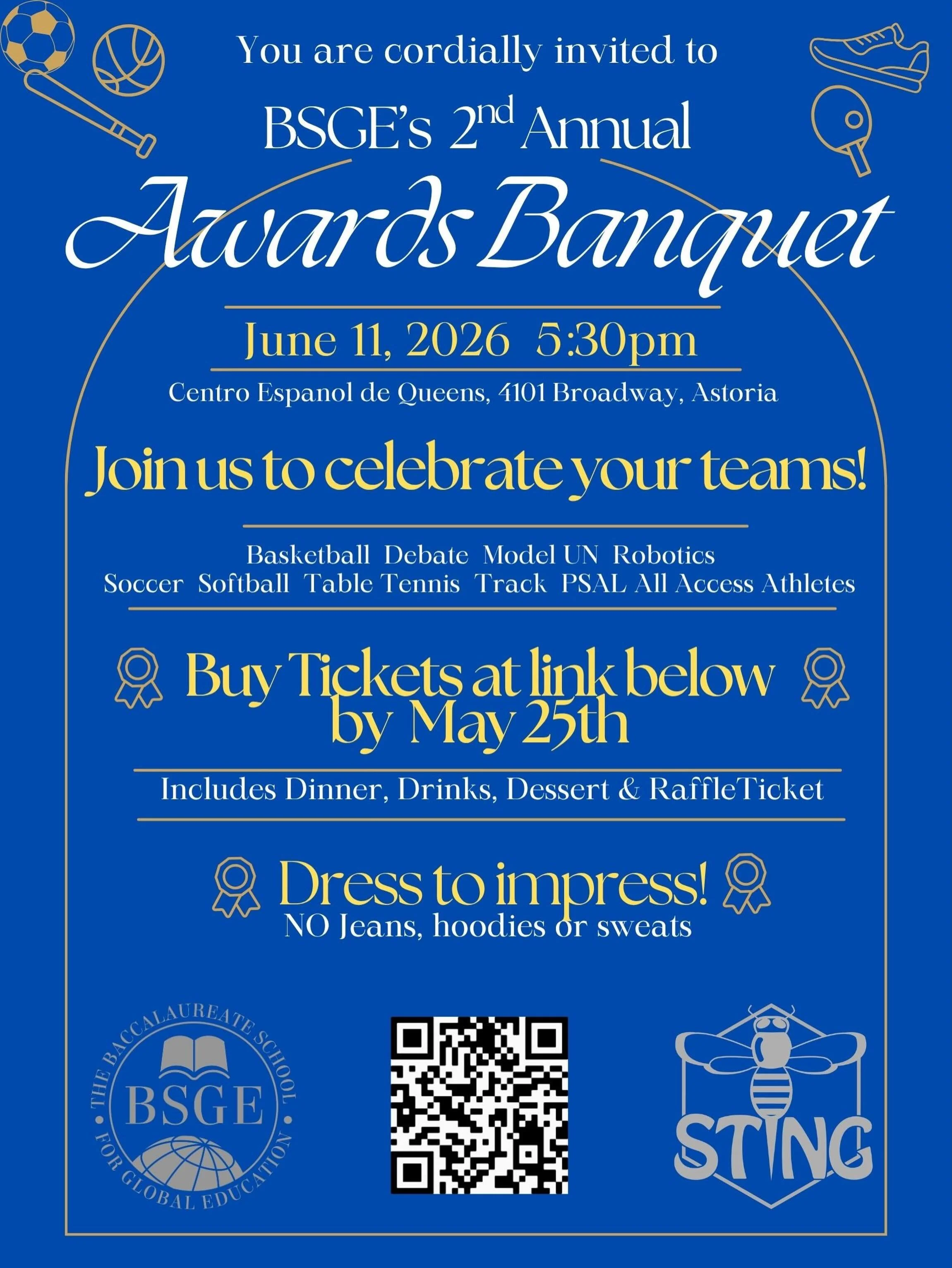 Students on BSGE competitive teams! Join us for the second annual awards banquet.

https://givebutter.com/BSGE-2nd-Annual-Awards-Banquet