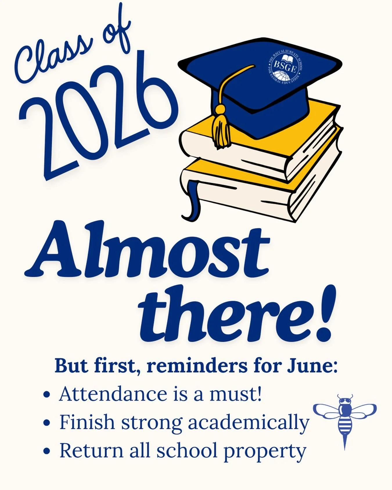 Attendance Is a Must!
Students are expected to attend school daily and arrive on time through the end of the year. Missing multiple days in June without valid documentation may jeopardize participation in prom and other senior activities. Students mu