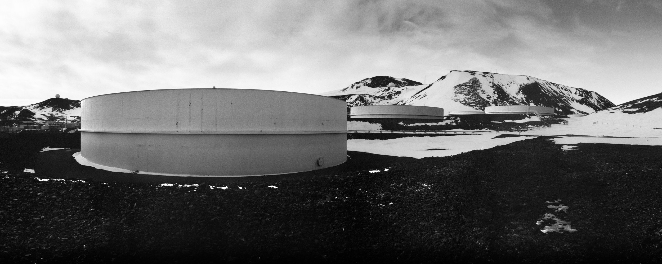 Fuel tank farm, McMurdo Station. (36" x 90" print)