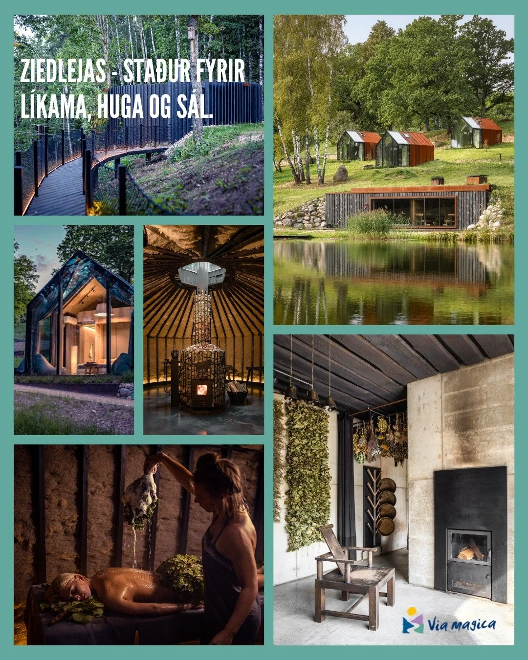 &Iacute; S&aacute;nusafar&iacute;inu dveljum vi&eth; me&eth;al annars &thorn;rj&aacute;r n&aelig;tur &iacute; Ziedlejas a&eth;eins klukkut&iacute;ma akstur fr&aacute; Riga, en algj&ouml;rlega &iacute; &ouml;&eth;rum heimi.
Vi&eth; gistum &iacute; n&u