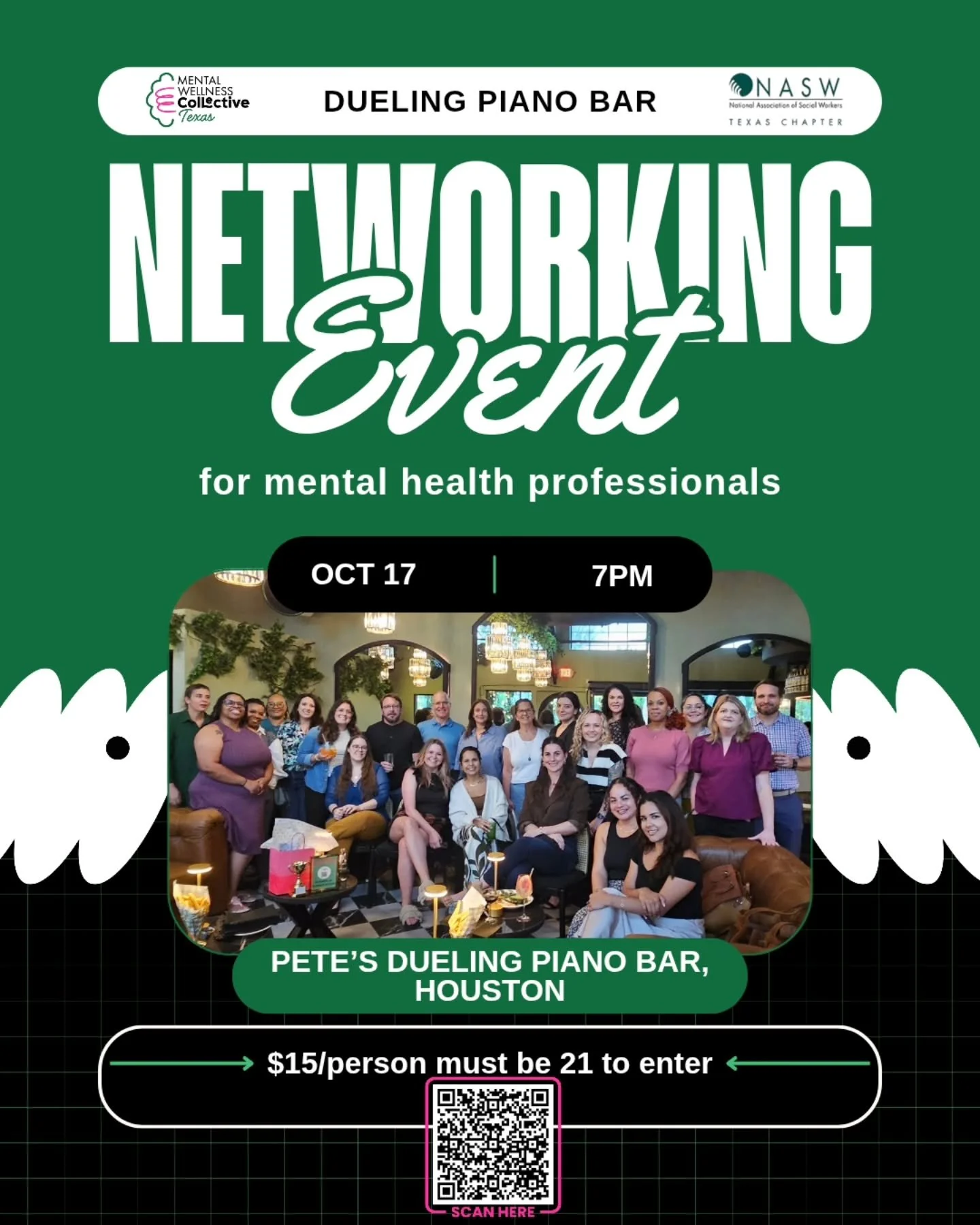 The Happy Hour in collaboration with @naswtexaschapter is our boldest and most unique yet.

Join us as we celebrate the NASWTX conference by gathering for an evening of networking with other impact making mental health professionals.

Not yet registe