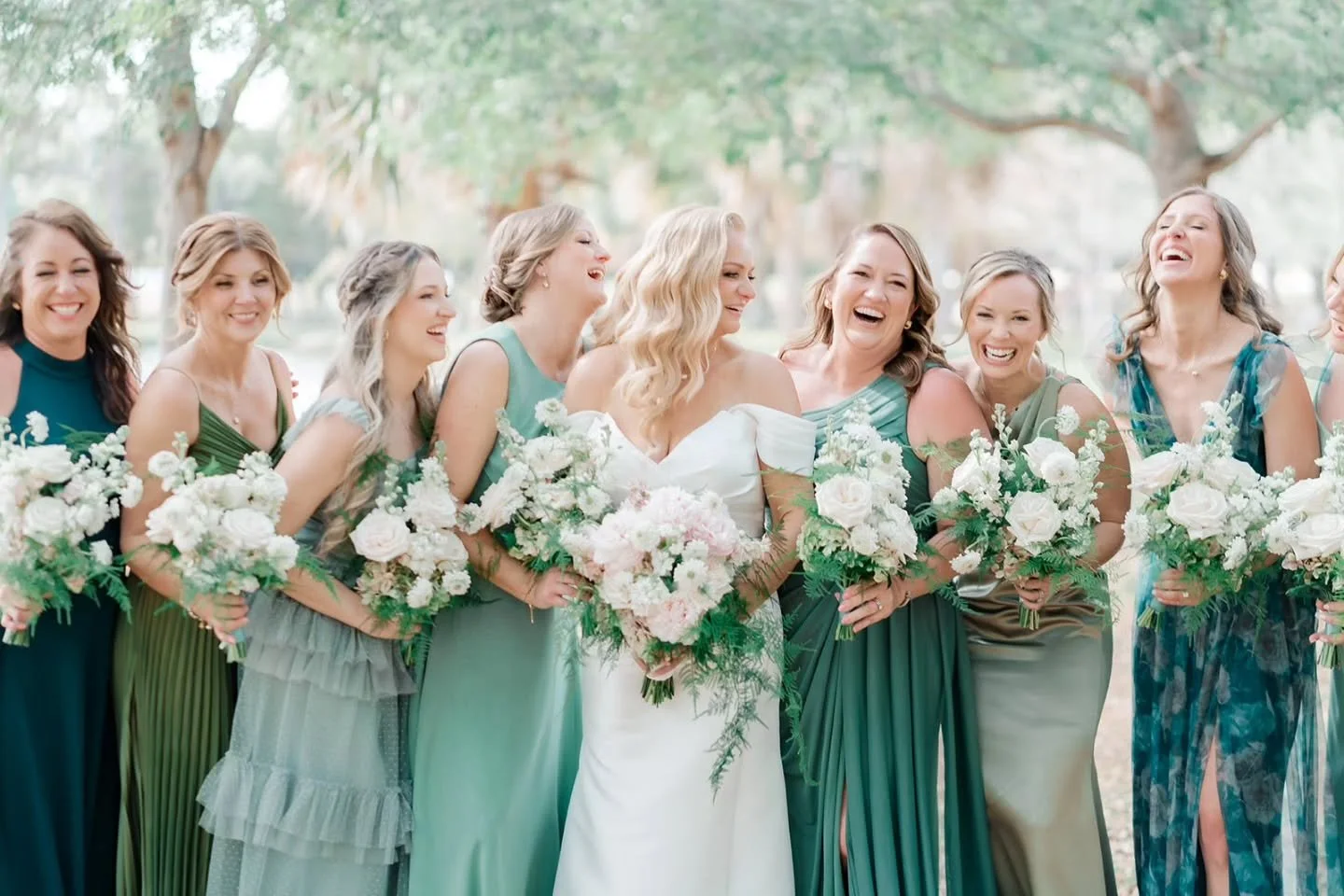 The best mornings are the ones filled with your best girls 🤍 Danielle&rsquo;s bridesmaids brought all the joy, laughter, and style to her wedding day.

We loved how each gown in soft shades of green felt unique yet came together so beautifully with 