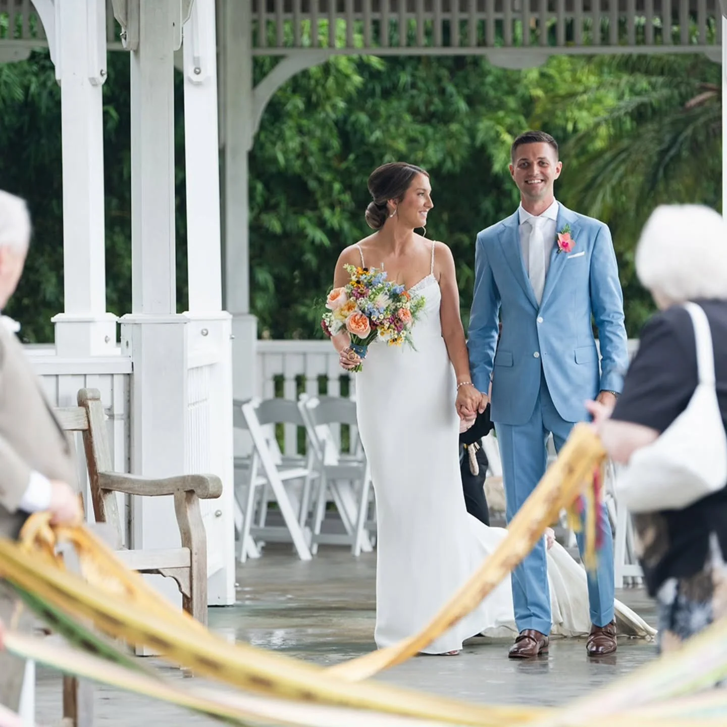 A moment full of meaning 🤍

As they made their ceremony exit, loved ones held ribbons overhead, traditionally worn as part of Lithuanian folk attire, creating a path for them to walk through together ✨

It&rsquo;s a beautiful symbol of unity, suppor