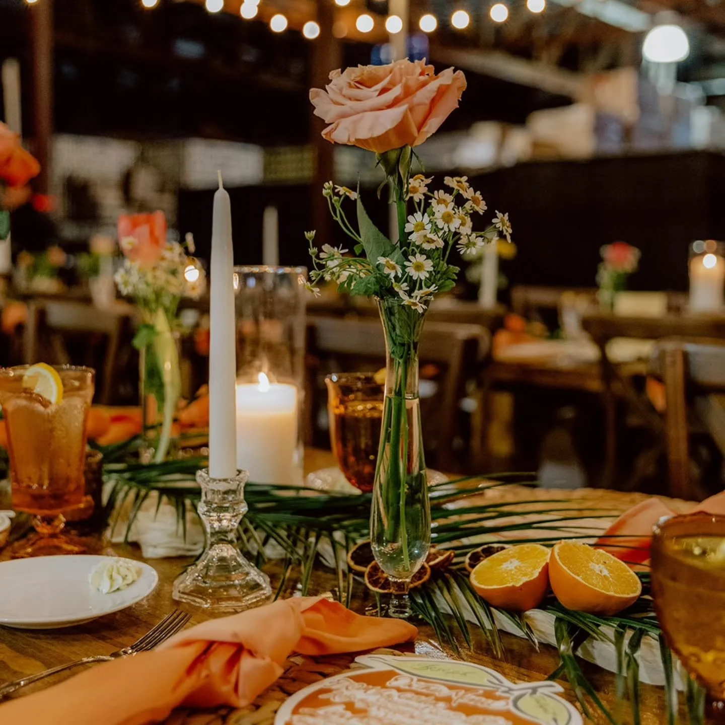 And then the space came to life 🍊✨

One of my favorite parts of wedding design is creating a reception that feels like an extension of the couple, not just something &ldquo;pretty,&rdquo; but something guests actually experience the moment they walk