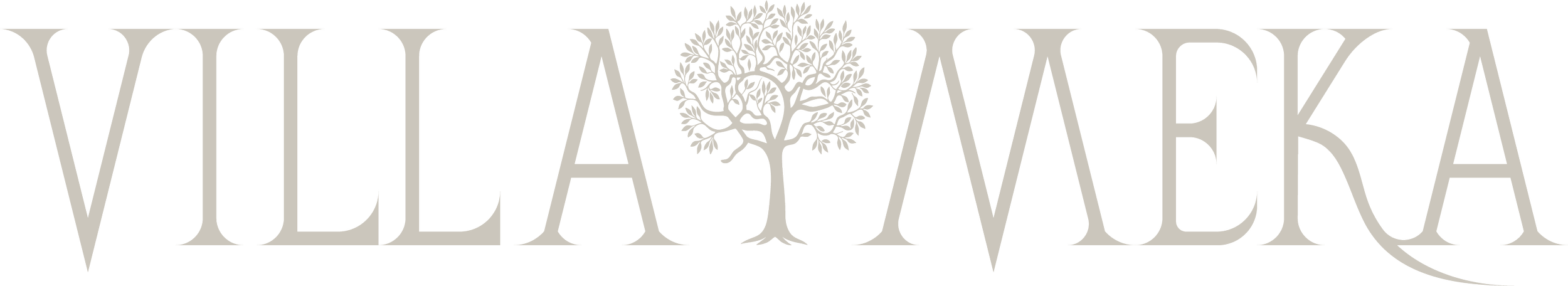 The logo of Villa Melka, featuring stylized text with a tree icon replacing the letter A.