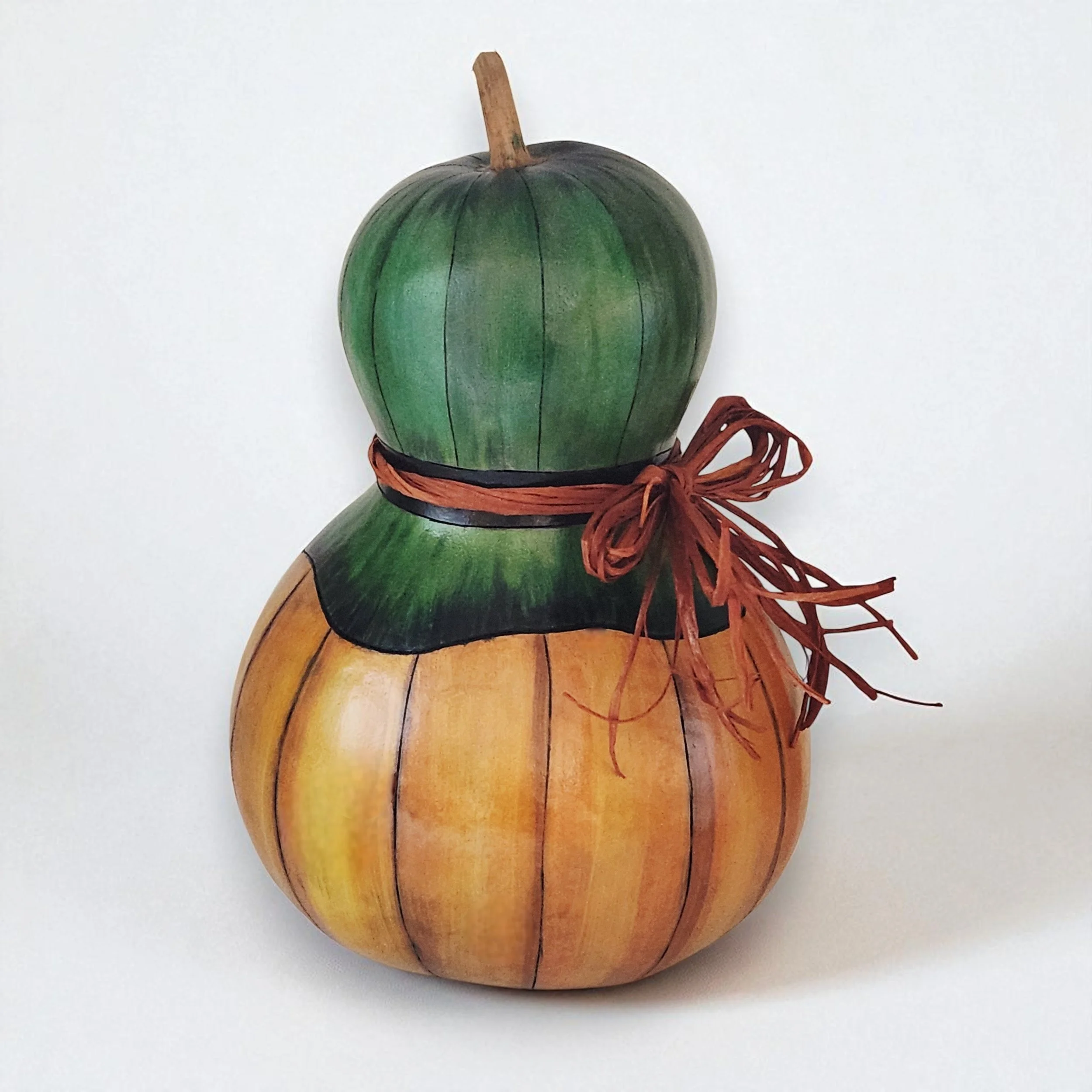 Back view of the bottle gourd lantern showing the smooth high-gloss finish.