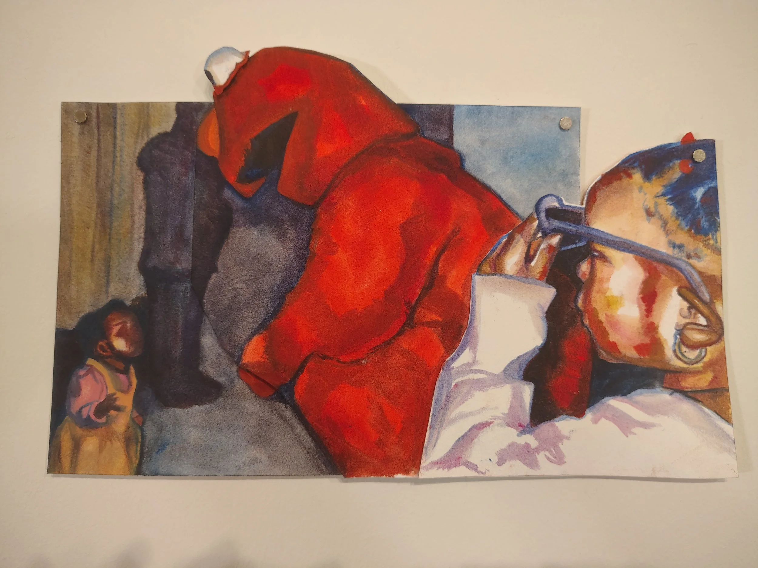 looking - oil paint on paper, 8 in x 11 in