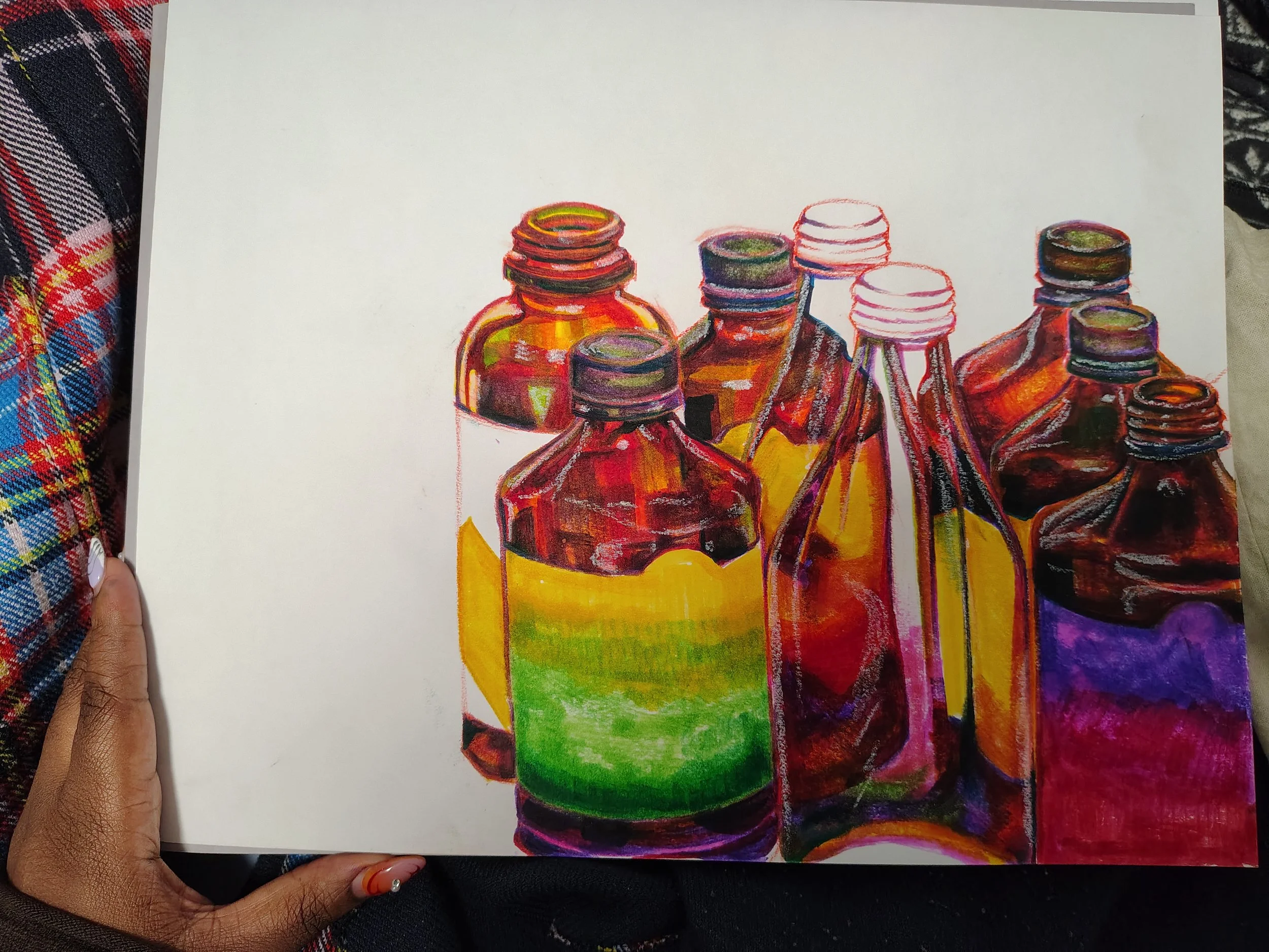 part 3 of my mini kombucha series - crayloa scented markers, colored pencils on paper, 11 in x 14 in
