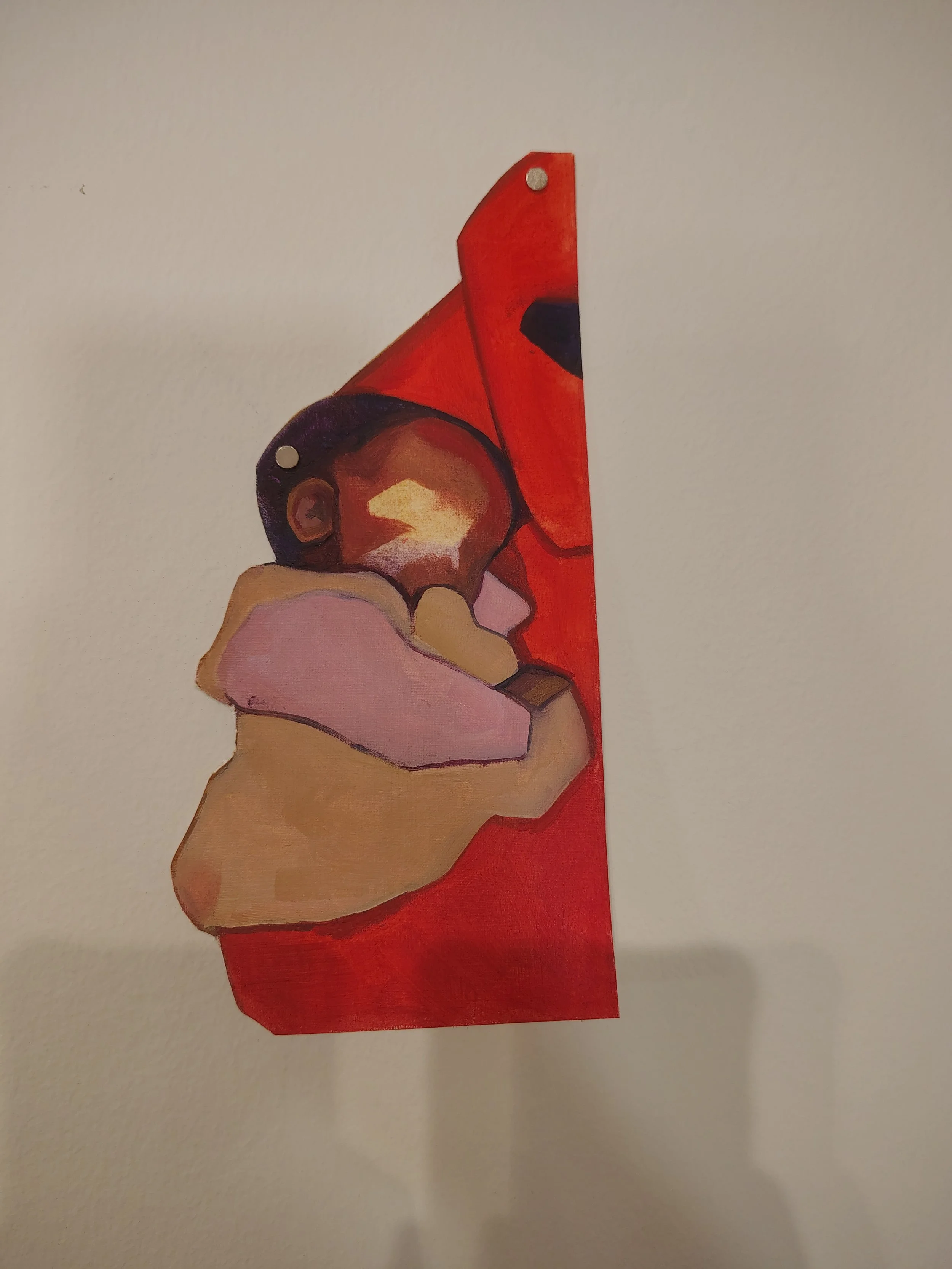 hold - oil paint on paper, ~ 4 in x 9 in