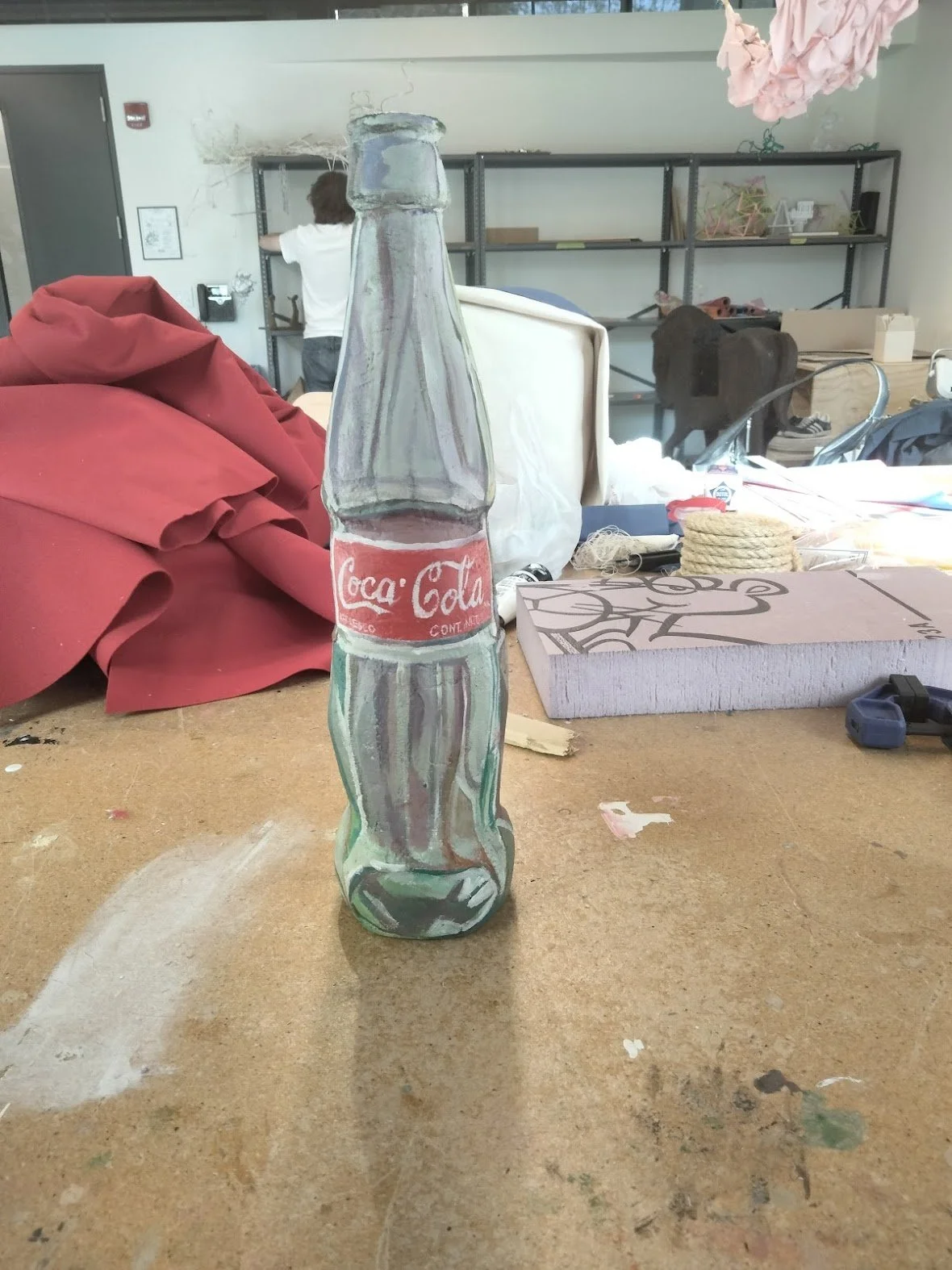 coke bottle (back) - styrofoam, acrylic paint