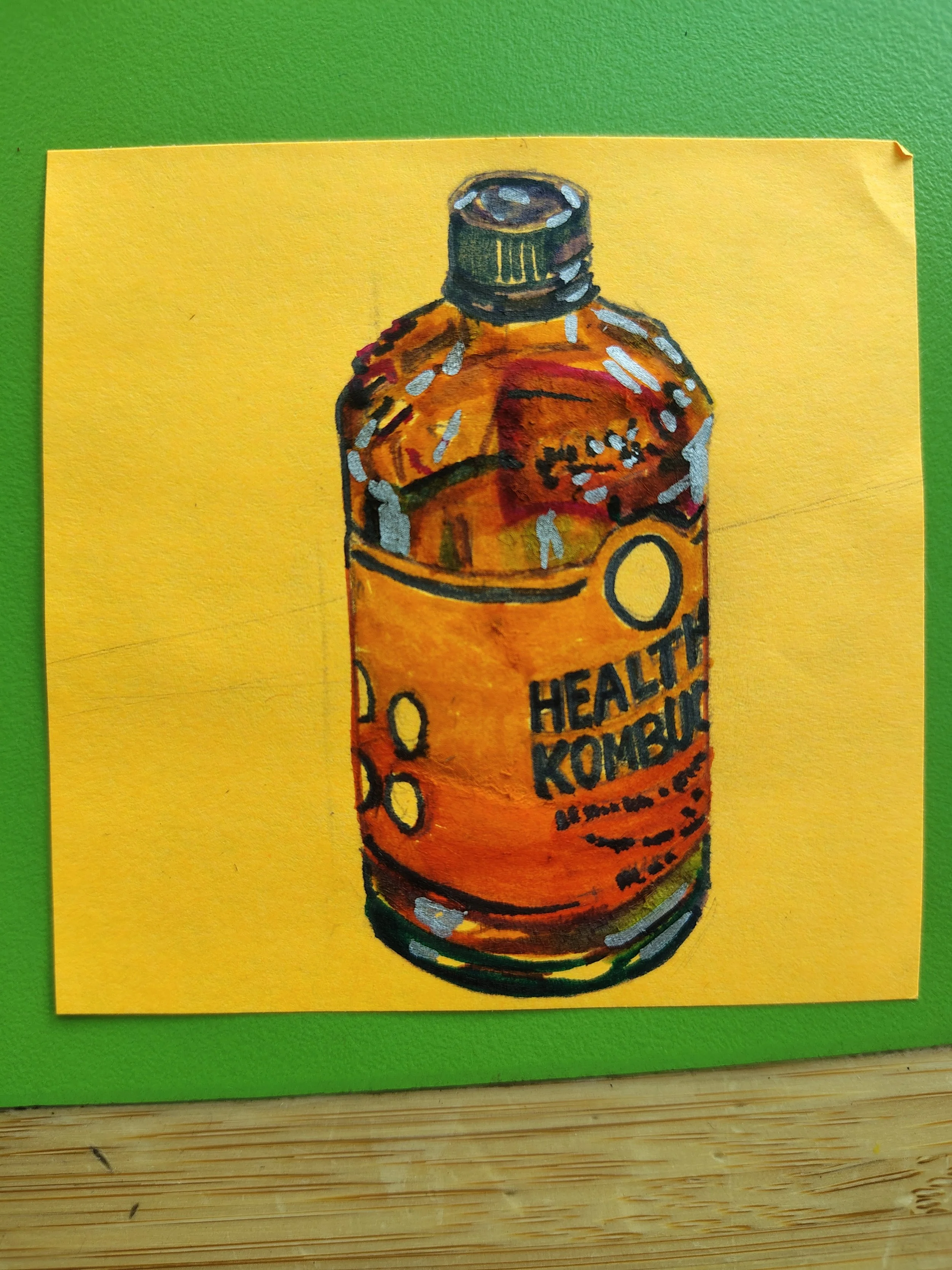 part 1 of my mini kombucha series - various markers on post-it note