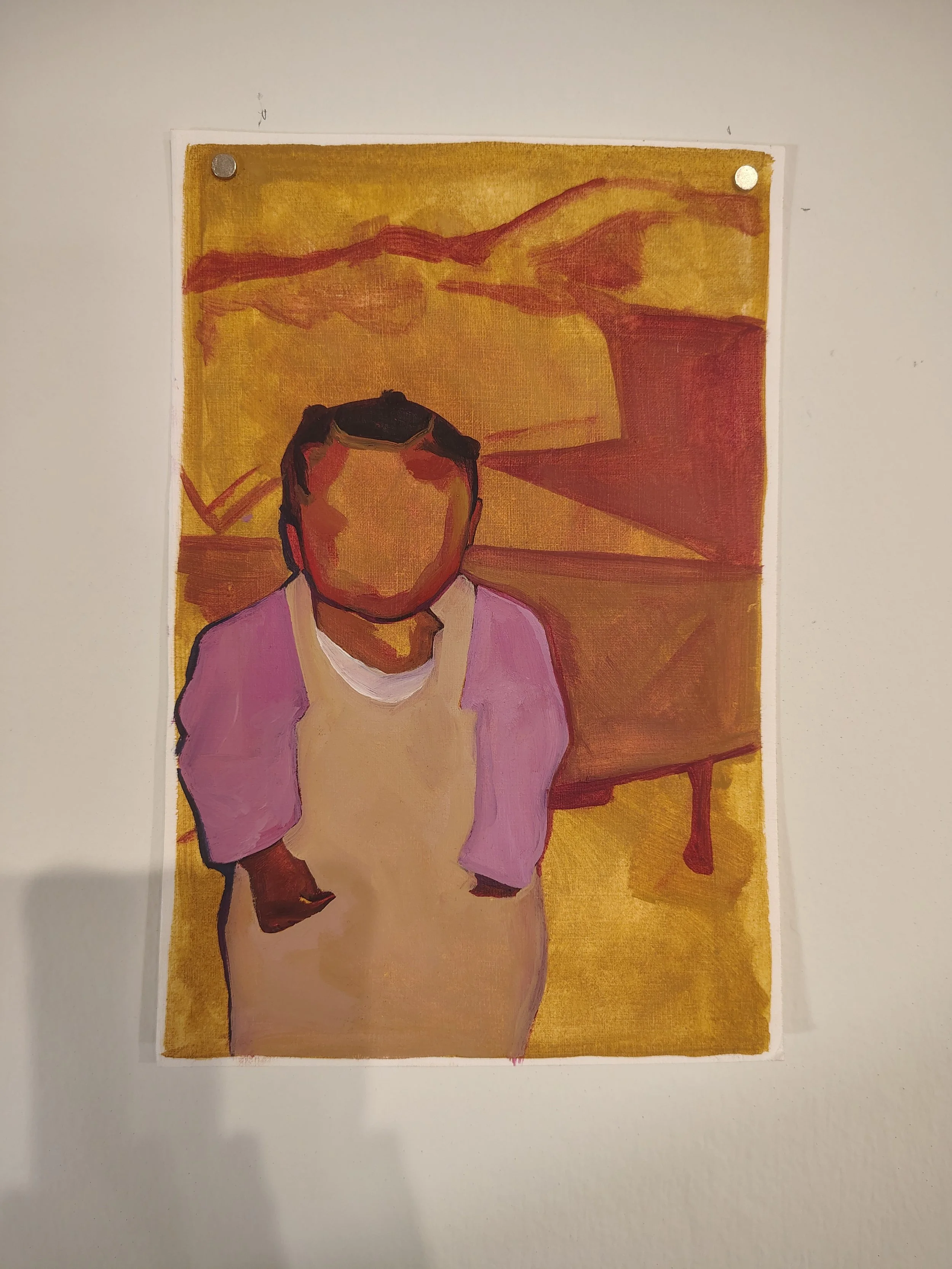 what a pretty outfit - oil paint on paper, 6 in x 9 in