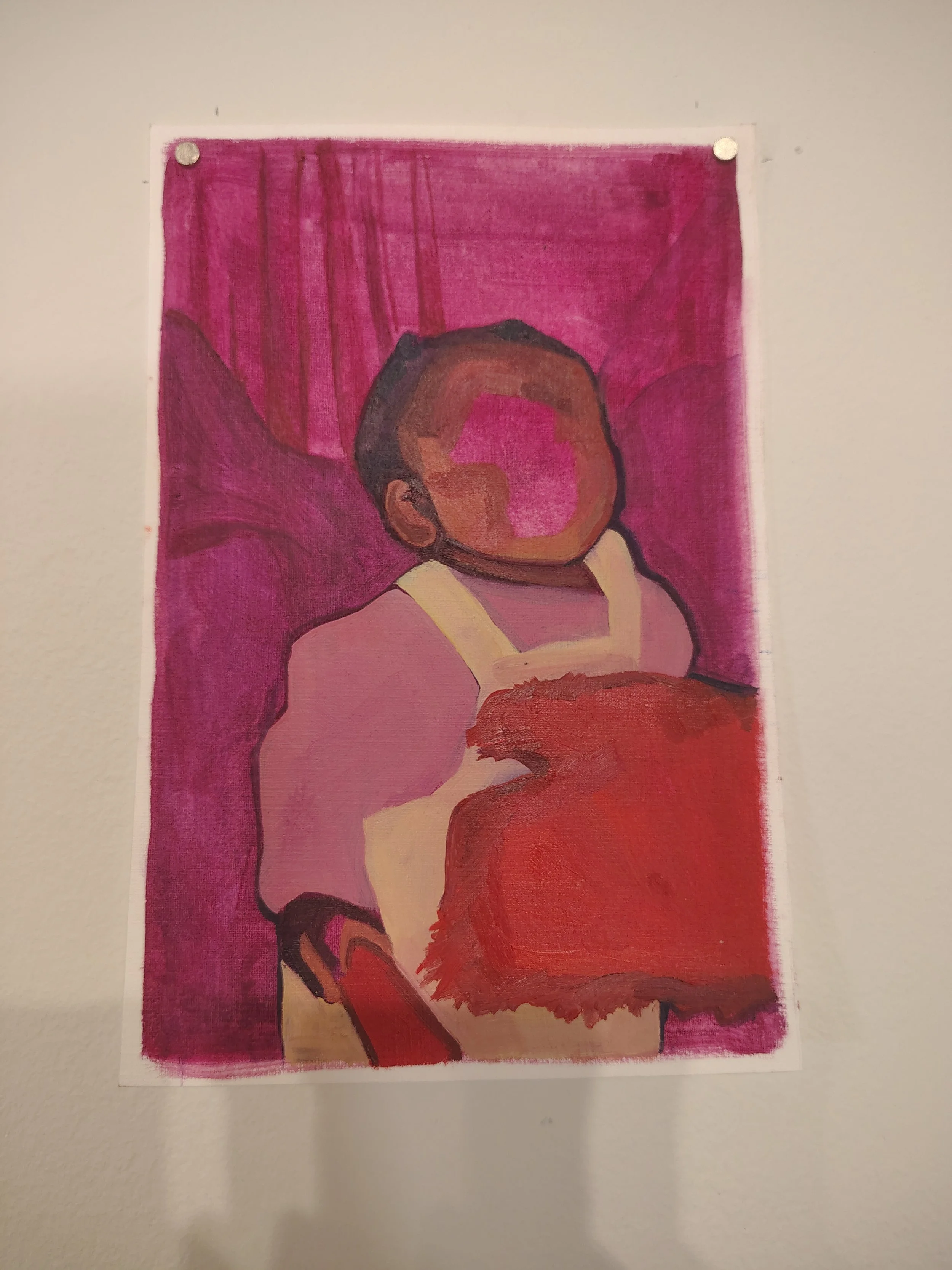 hi again - oil paint on paper, 6 in x 9 in