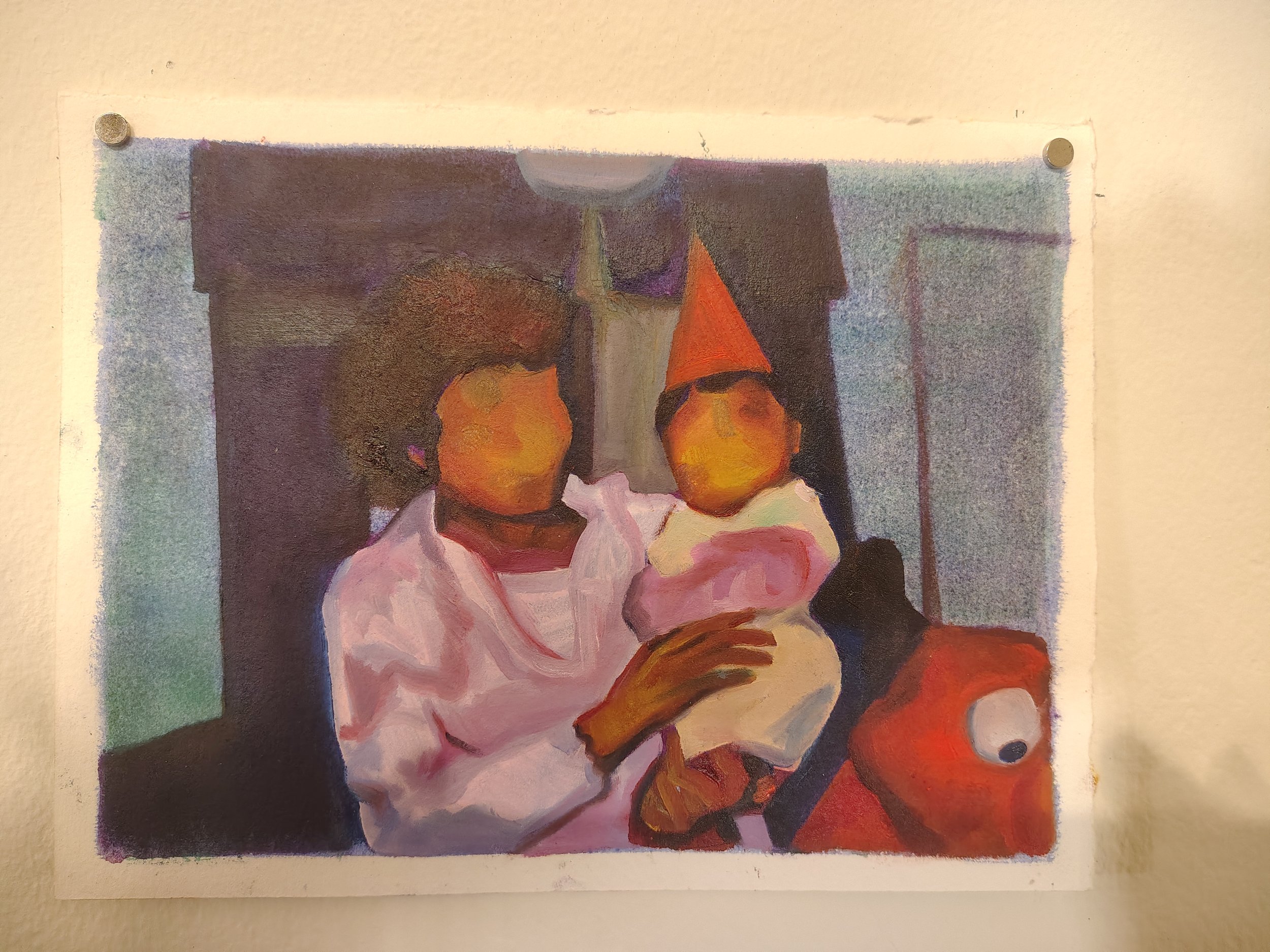 lingering - oil paint on paper, 6 in x 8 in