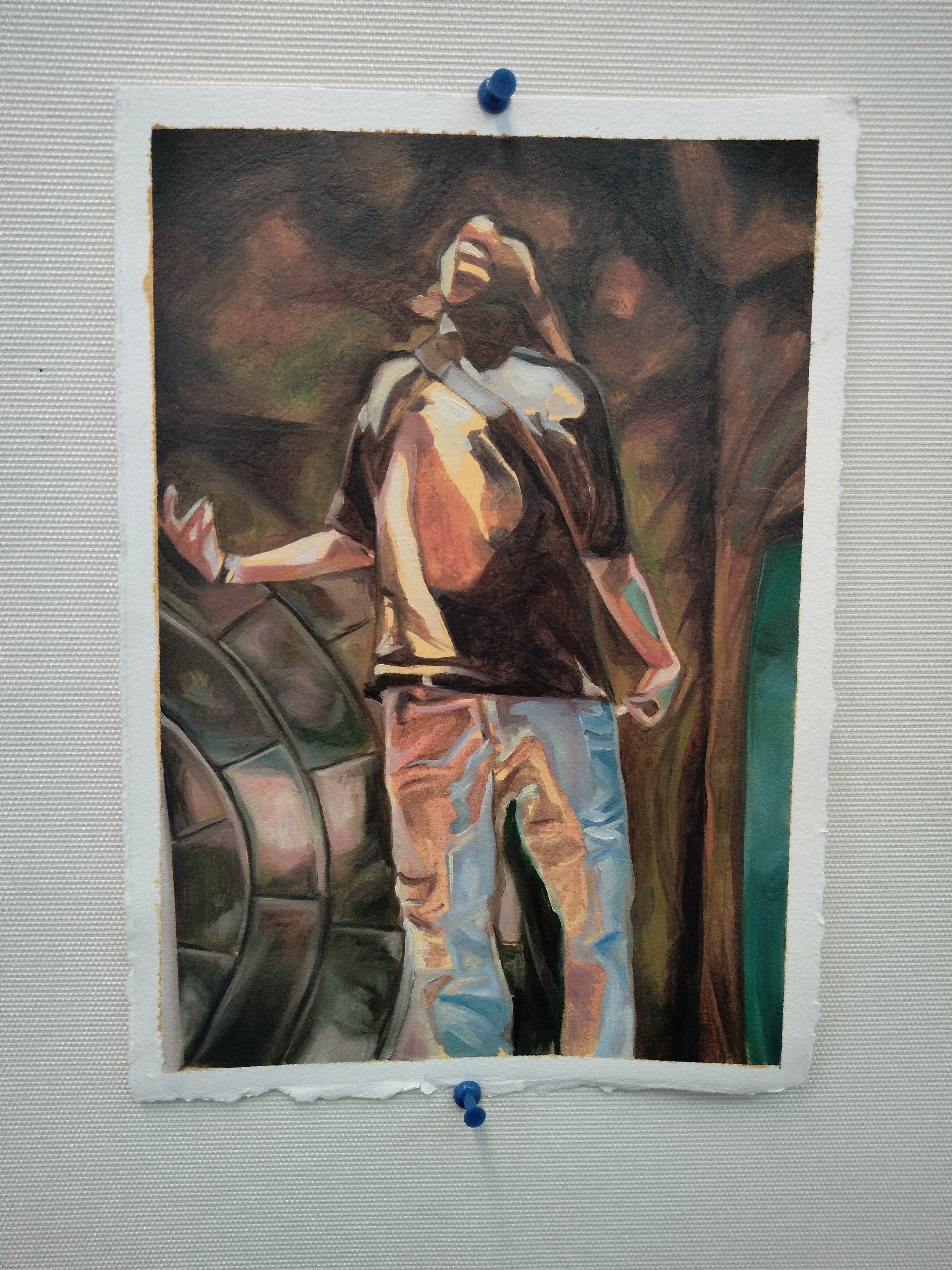 toward - oil paint on paper, ~ 8 in x 11 in, sold at the 3rd Art Student Biennial at the WIlliam Way LGBT Community Center