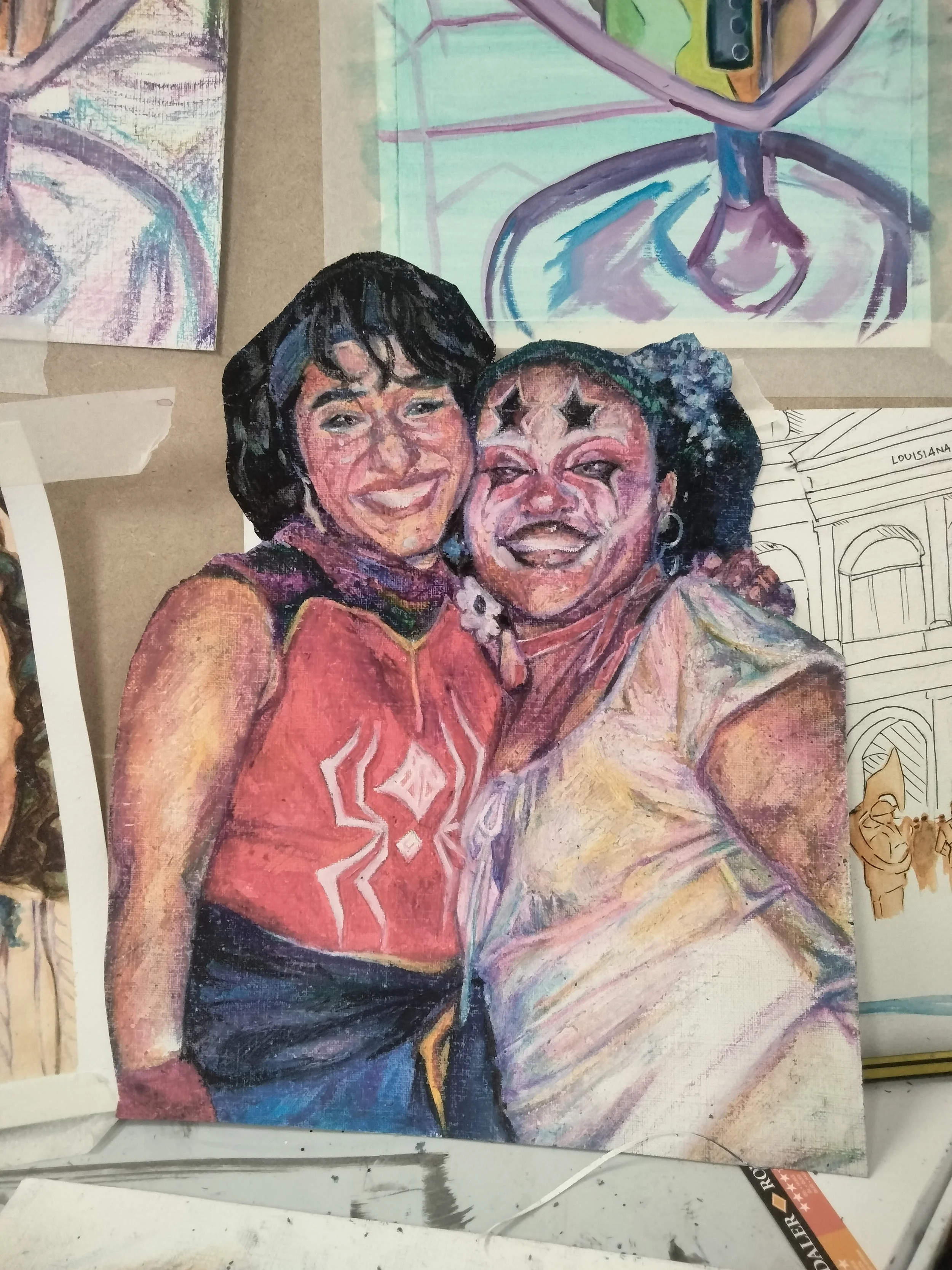 happy halloween - oil pastel on paper