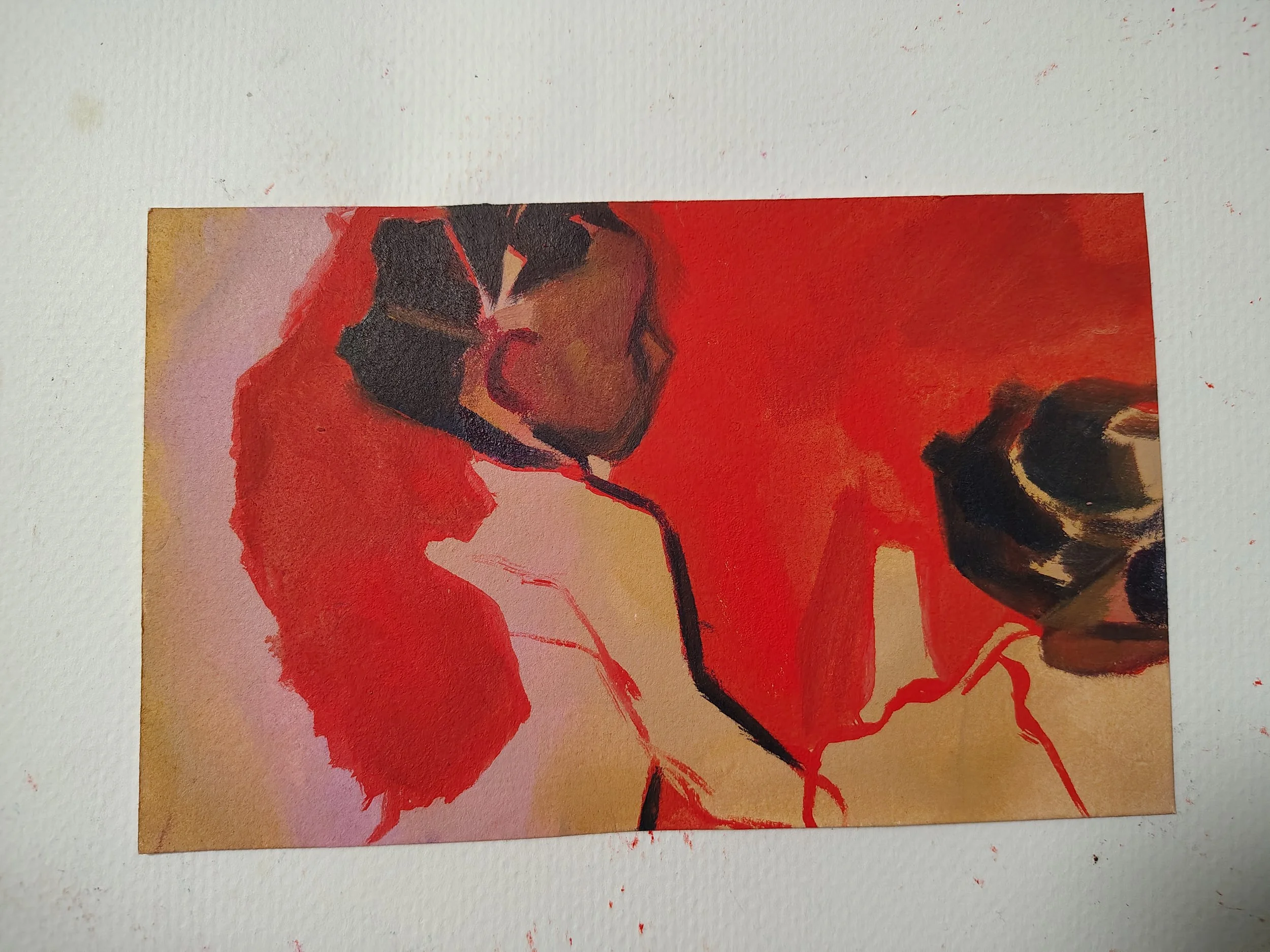 come here - oil paint on paper, ~ 4 in x 6.5 in