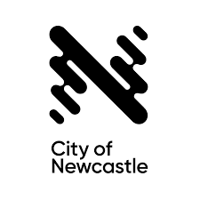 Logo of City of Newcastle featuring abstract black lines and the text 'City of Newcastle' beneath.