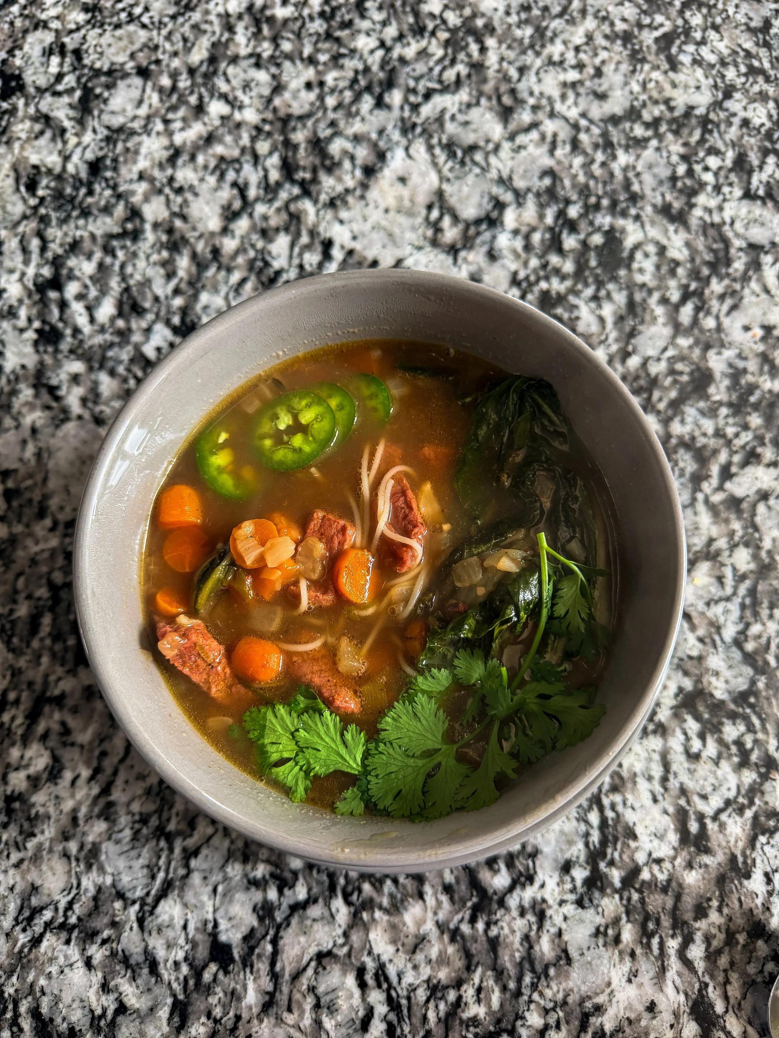 SOUP In the summer heat? quick bone broth beef soup