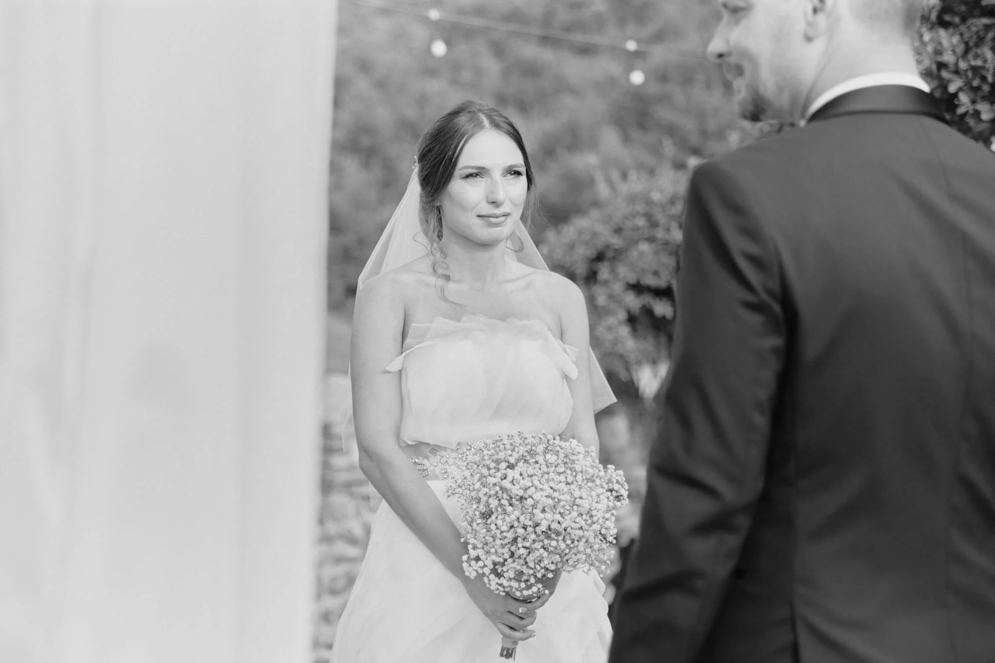 Heartfelt reaction of bride during ceremony
