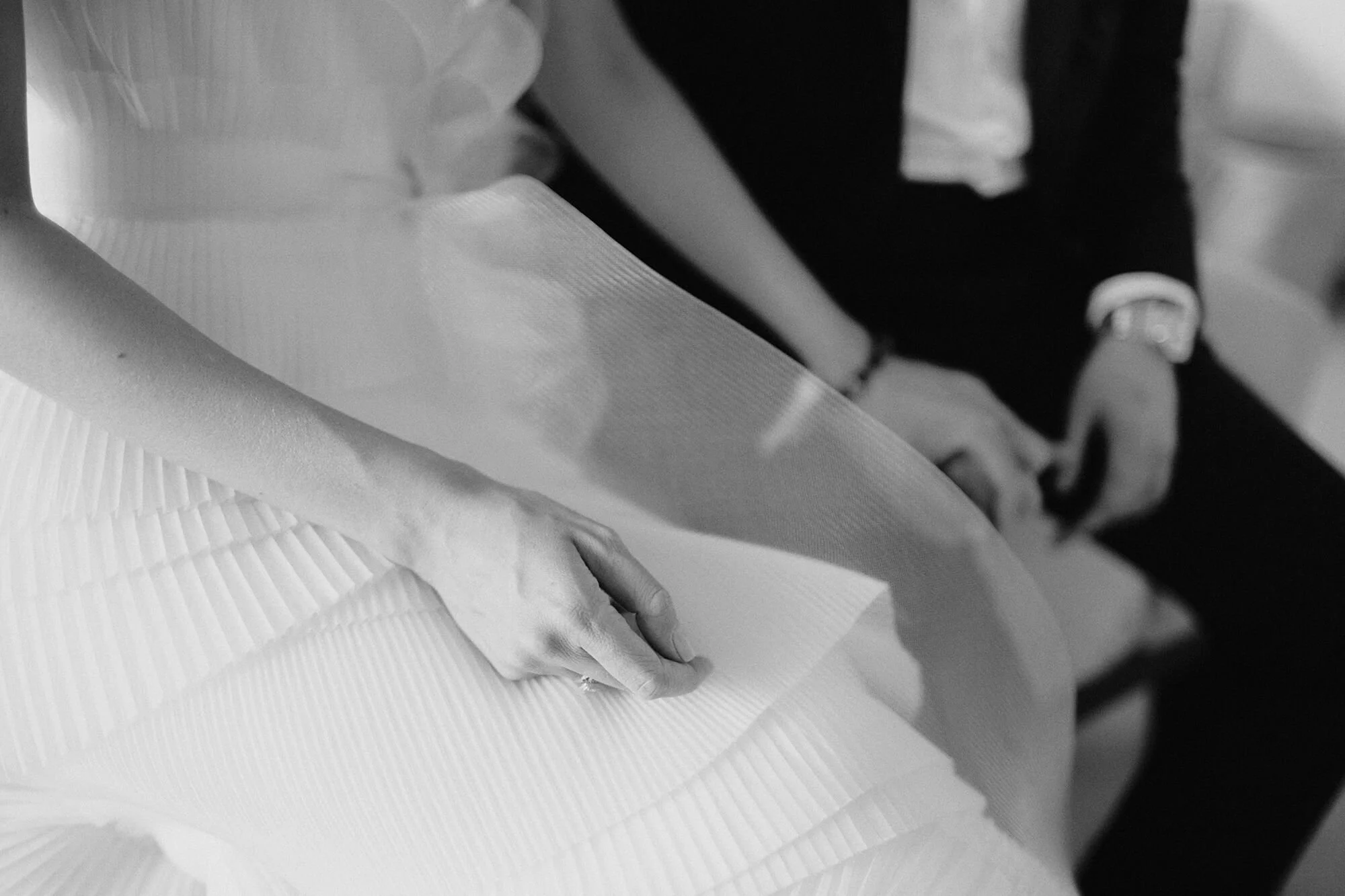 Bride and groom hand detail shot